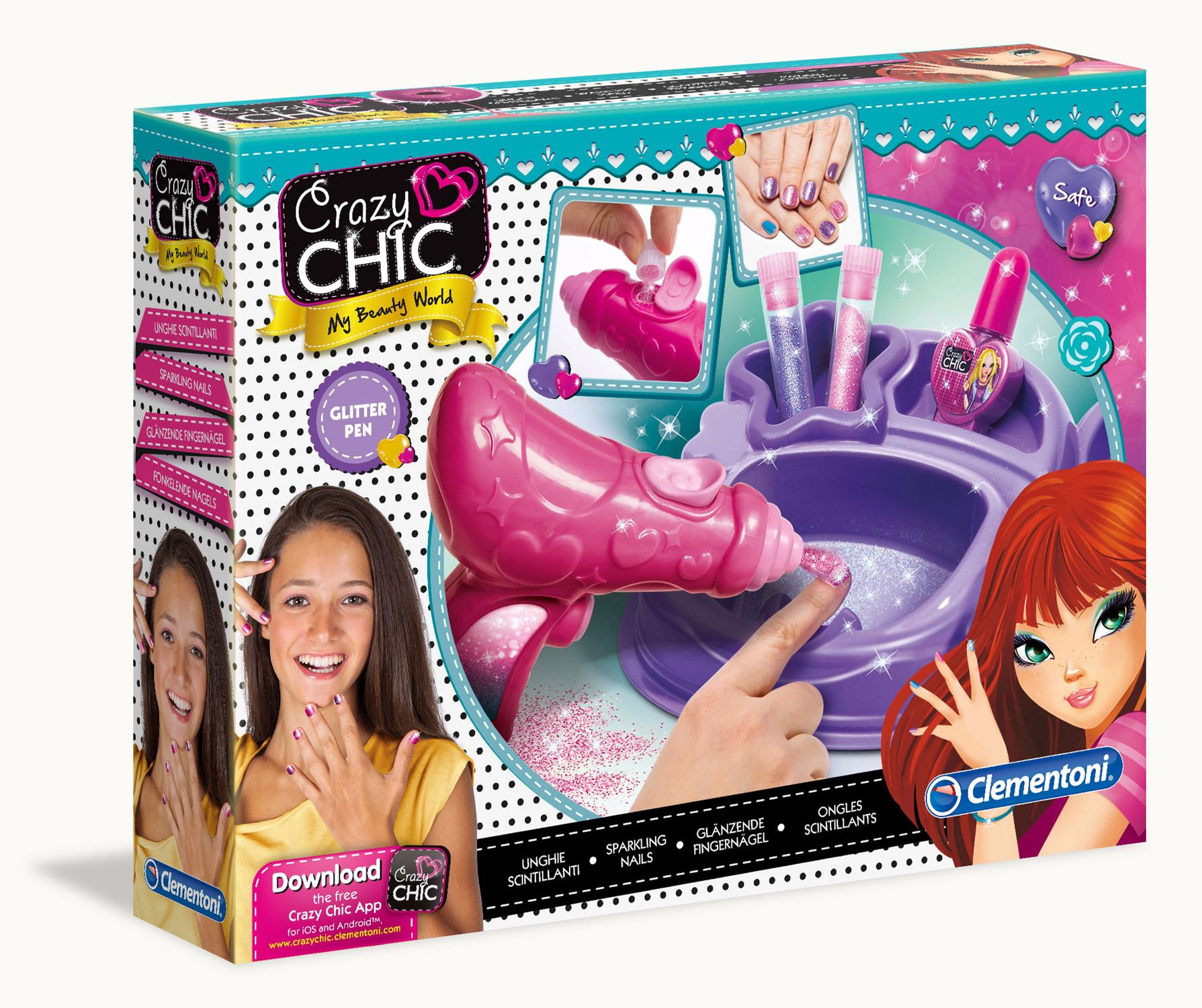 Clementoni - 15179 - crazy chic unghie scintillanti - CLEMENTONI, CRAZY CHIC