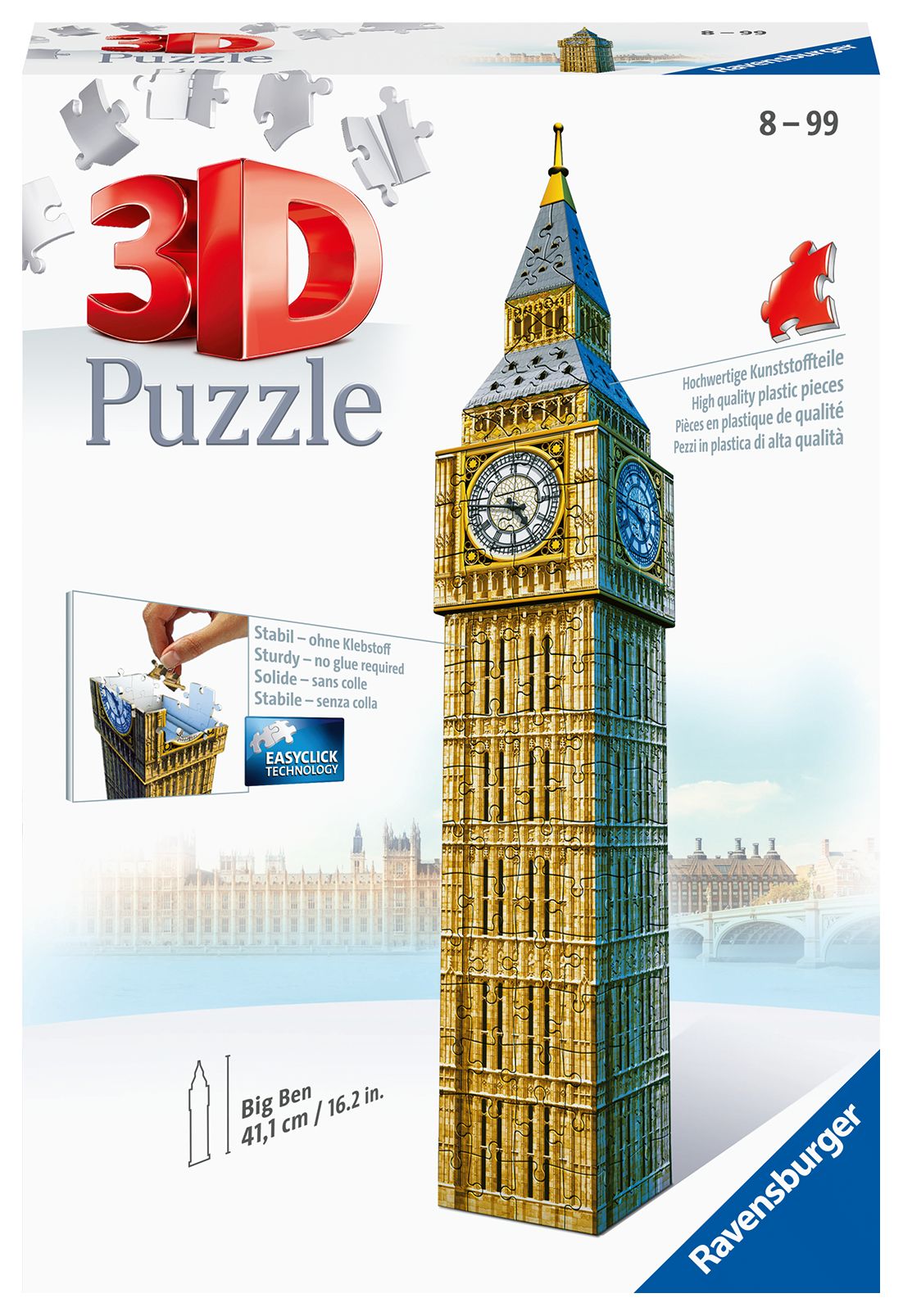 Ravensburger - 3d puzzle big ben, londra, 216 pezzi, 10+ anni - RAVENSBURGER, RAVENSBURGER 3D PUZZLE