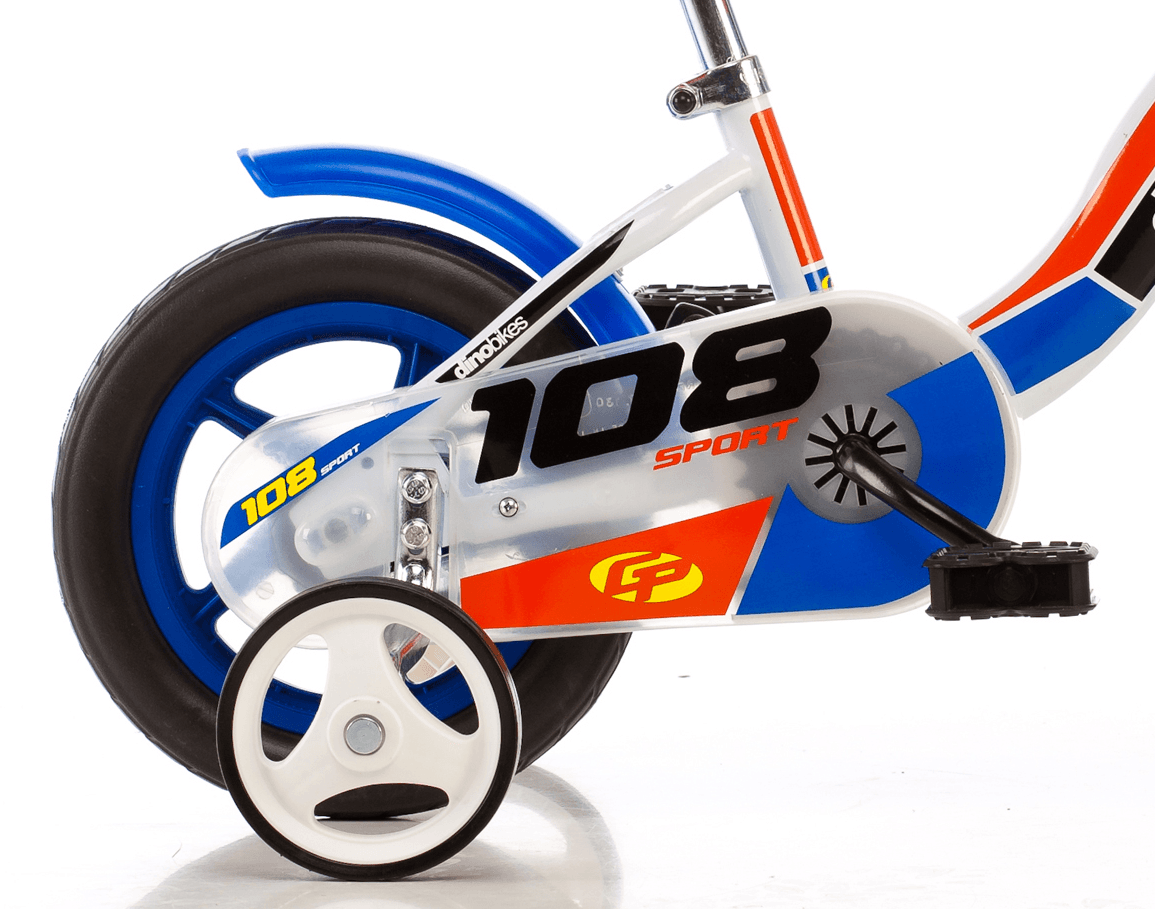 Bicicletta da 10 pollici senza freno per bambini - telaio in acciaio, ruote in lega, sella regolabile e stabilizzatori di sicurezza - adatta per bambini dai 2 ai 3 anni - DINO BIKES