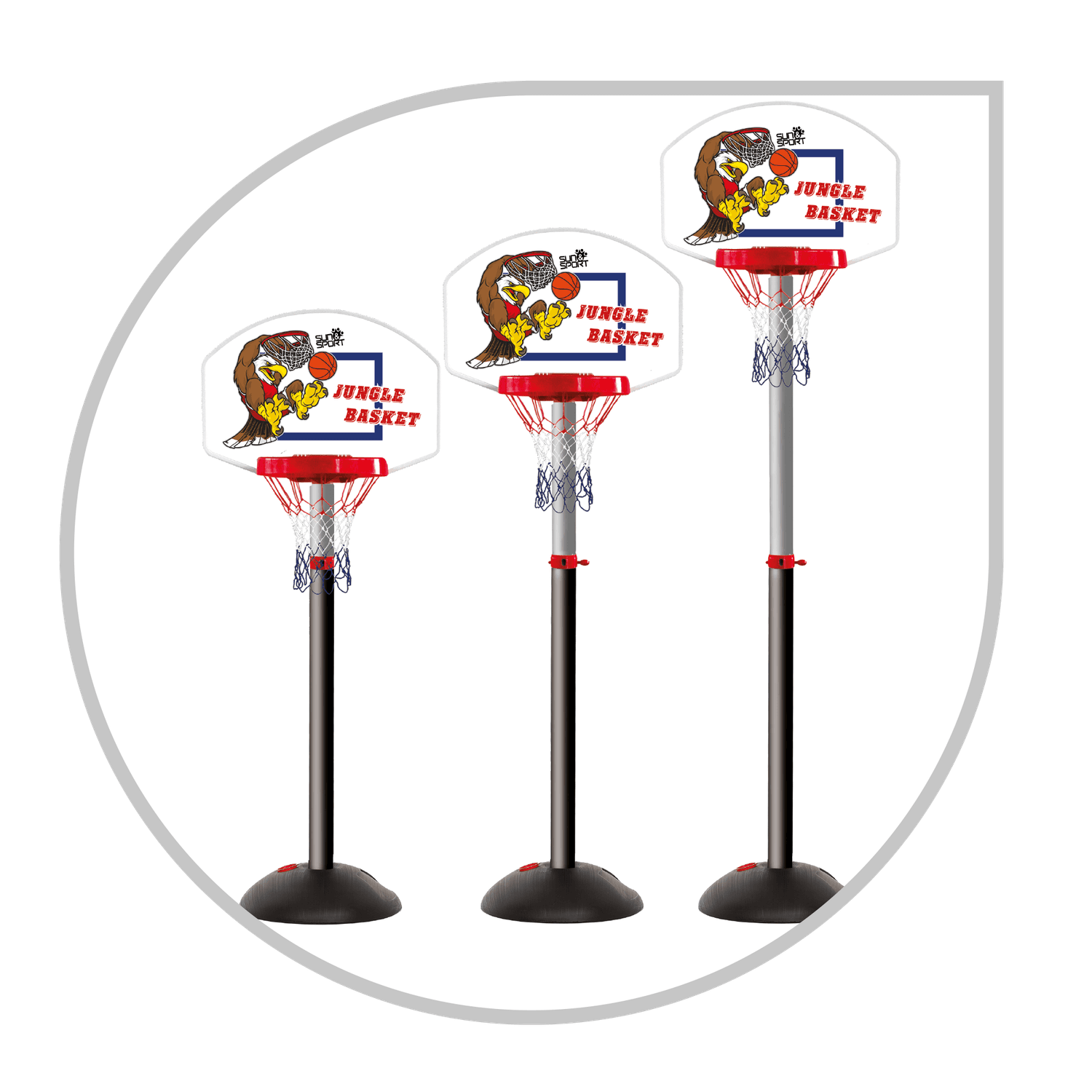 Basket da terra - jungle basket - regolabile in altezza da 122 a 173 cm - SUN&SPORT