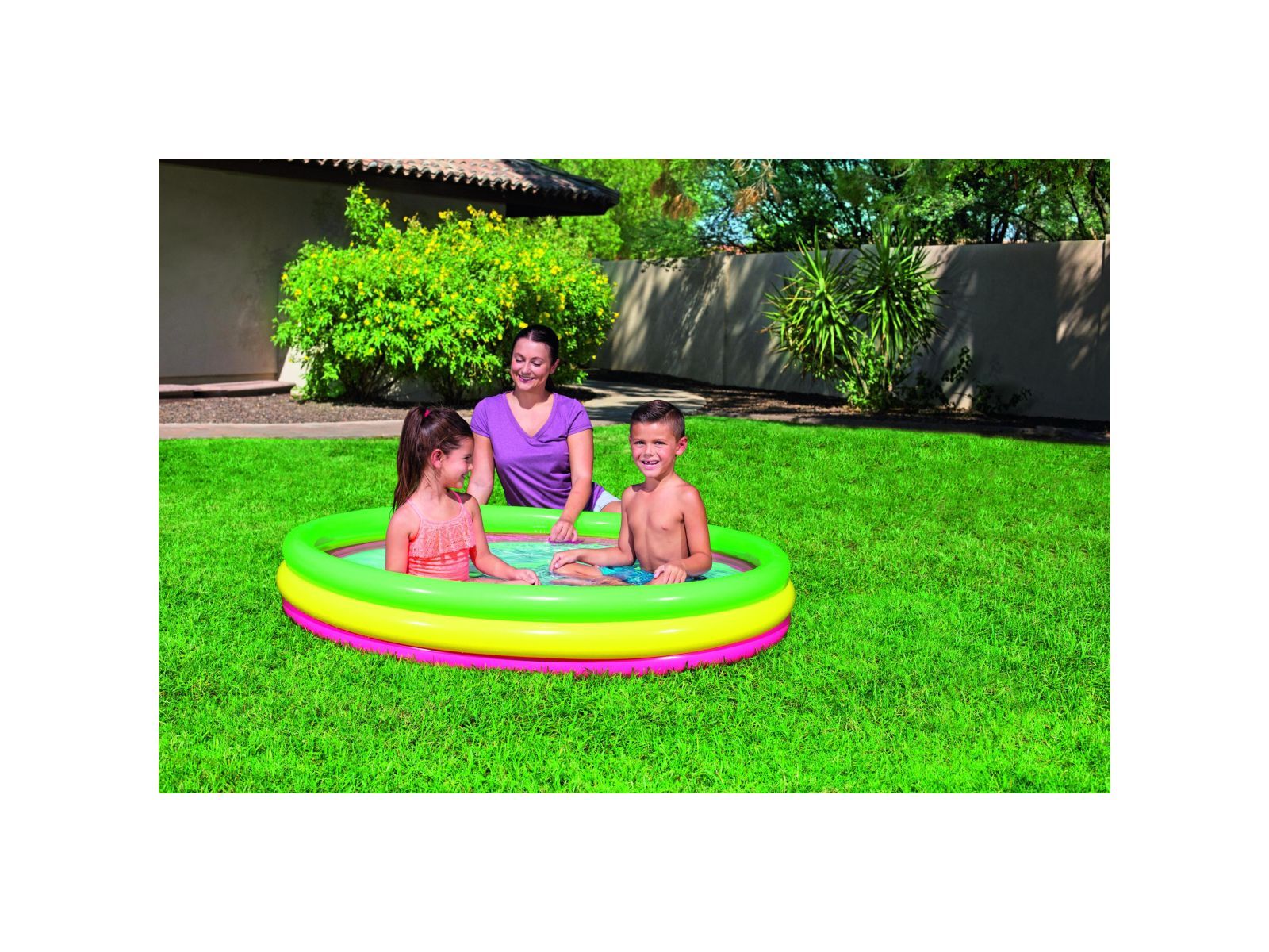 Bestway piscina summer a  3 anelli color con fondo gonfiabile 152x30 cm - Bestway