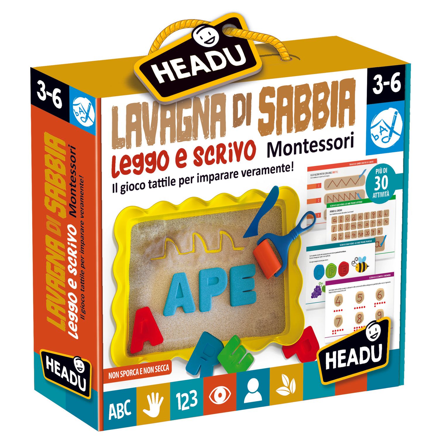 Headu - lavagna di sabbia leggo e scrivo montessori - HEADU