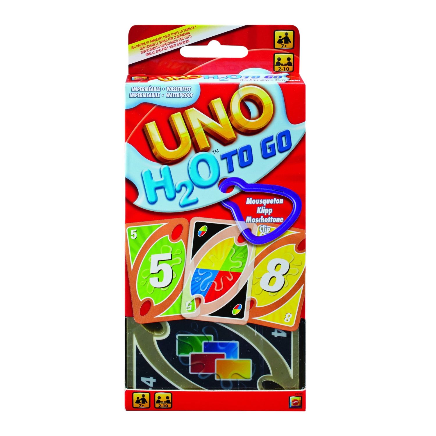 Uno h2o to go - gioco di carte impermeabile per tutta la famiglia - MATTEL GAMES, UNO