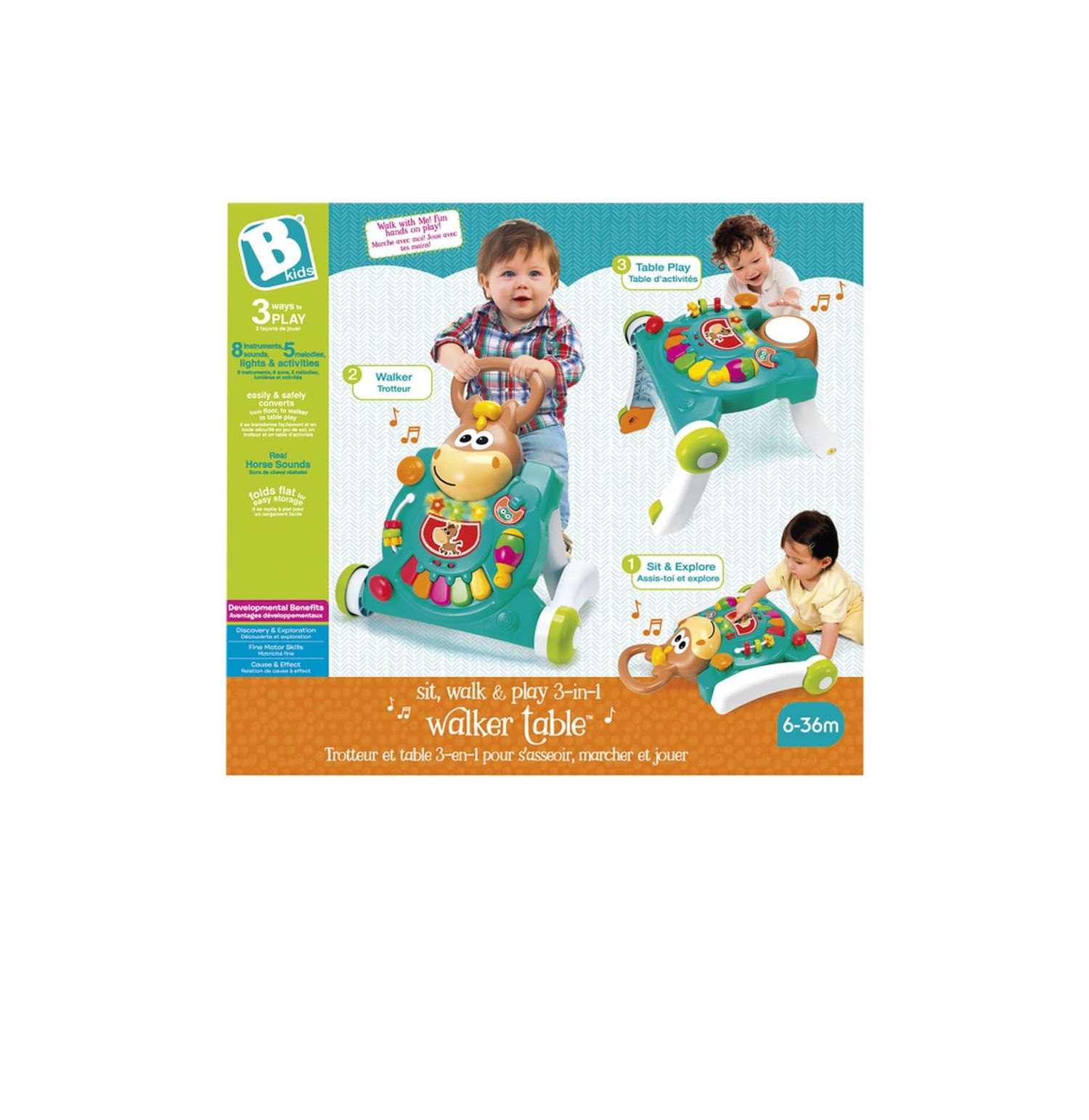 Tavolino-primipassi 3 in 1 - B-KIDS, SUPERSTAR