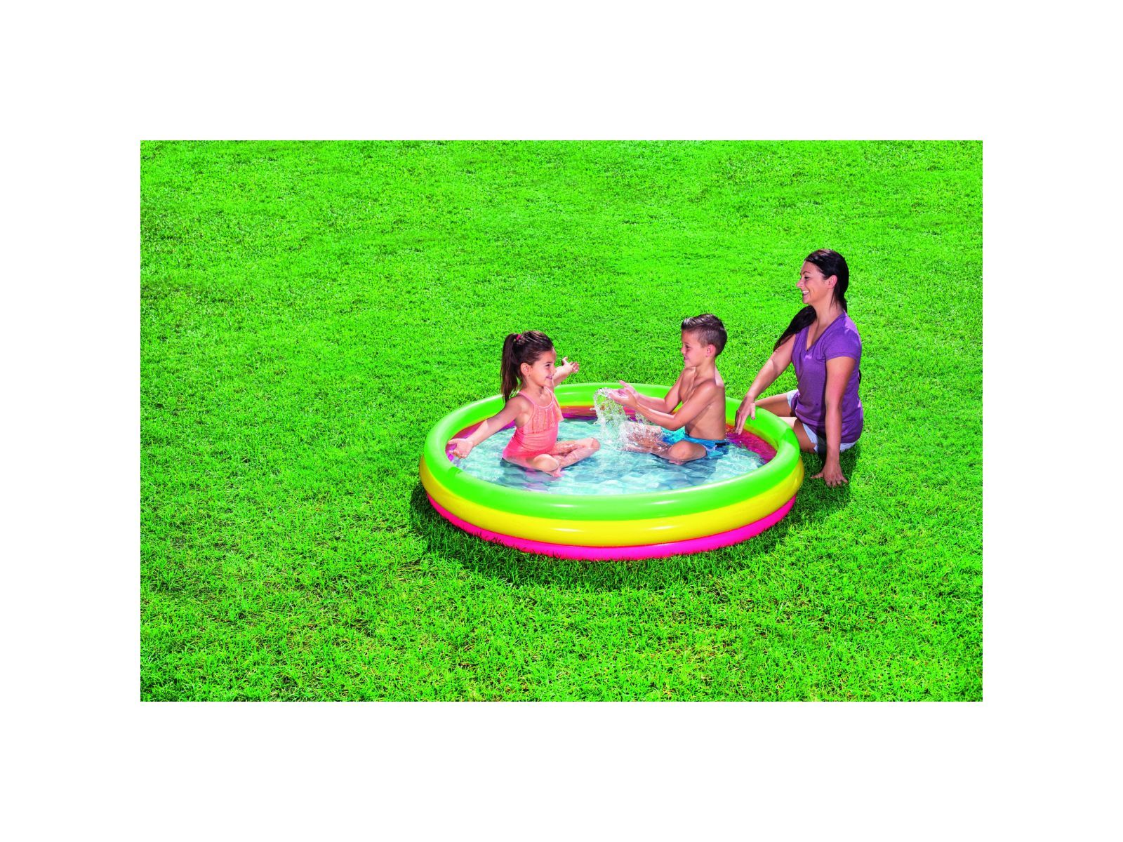 Bestway piscina summer a  3 anelli color con fondo gonfiabile 152x30 cm - Bestway