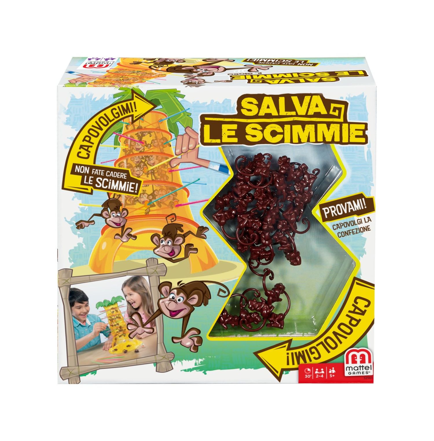 Mattel games - salva le scimmie, gioco in scatola per 2-4 giocatori - MATTEL GAMES