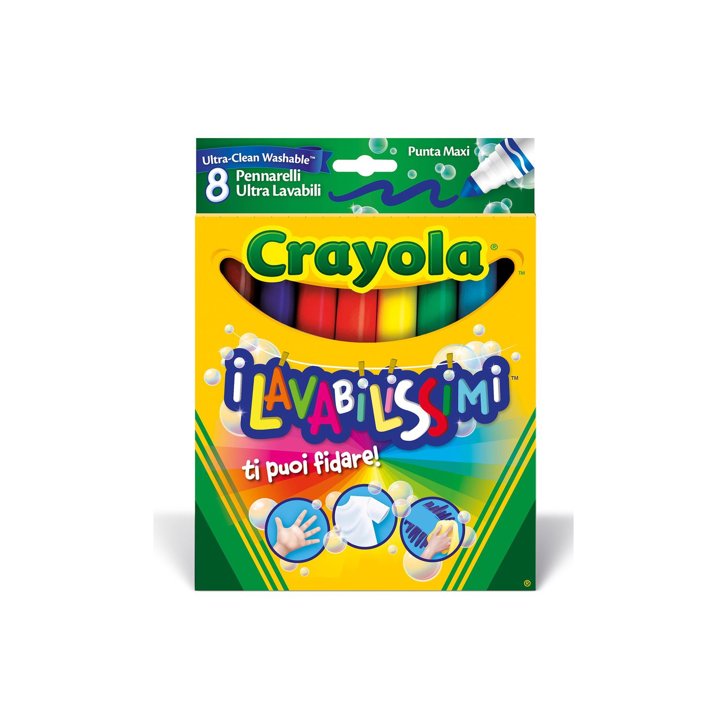 8 pennarelli maxi punta i lavabilissimi crayola - CRAYOLA