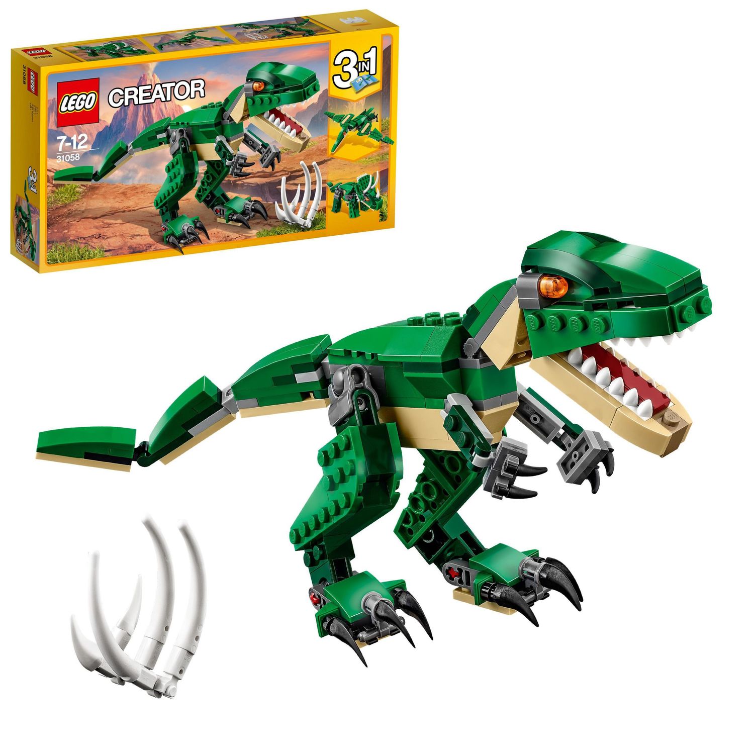 Lego creator 31058 dinosauro, giocattolo 3 in 1, giochi per bambini da costruire con t-rex e pterodattilo, idee regalo - LEGO CREATOR, Lego