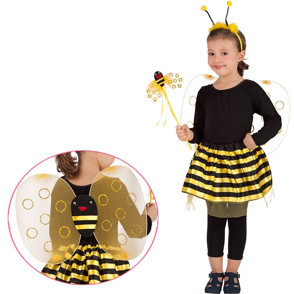 Set ape (ali, gonna, cerchietto e bacchetta) - 