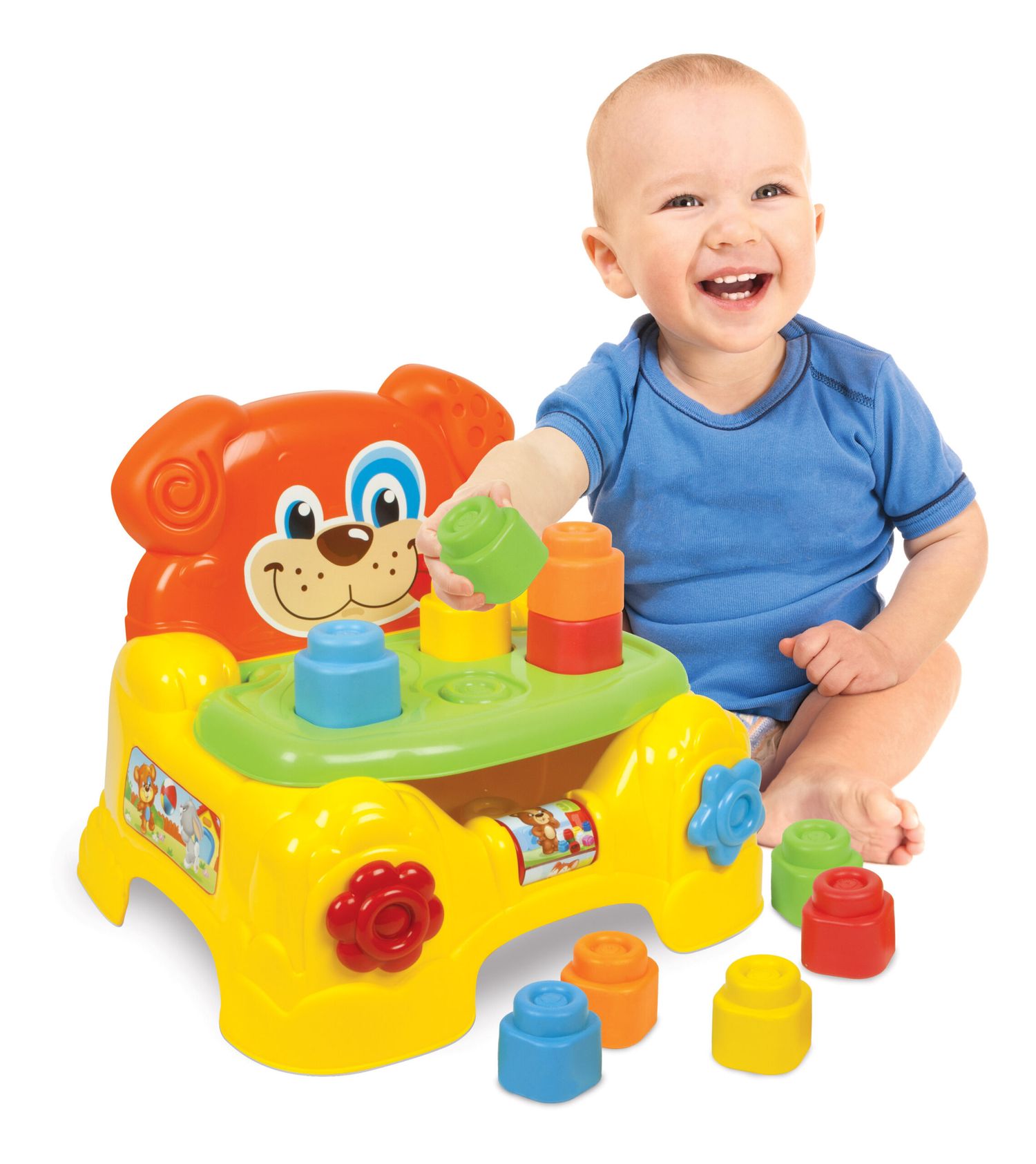 Clementoni - 17080 - poltroncina portamattoncini cagnolino - CLEMENTONI, CLEMMY