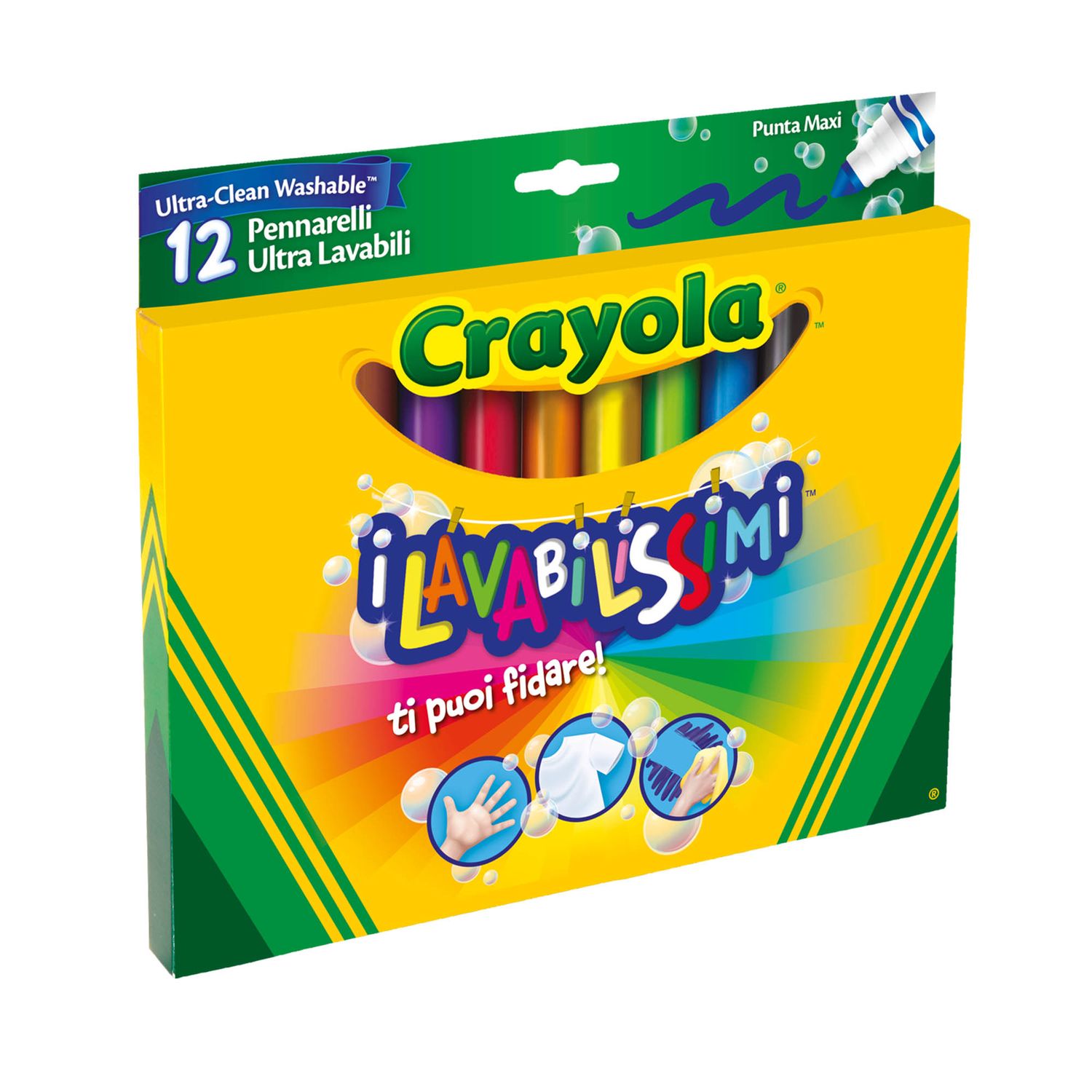 12 colori fibra lavabilissimi - CRAYOLA