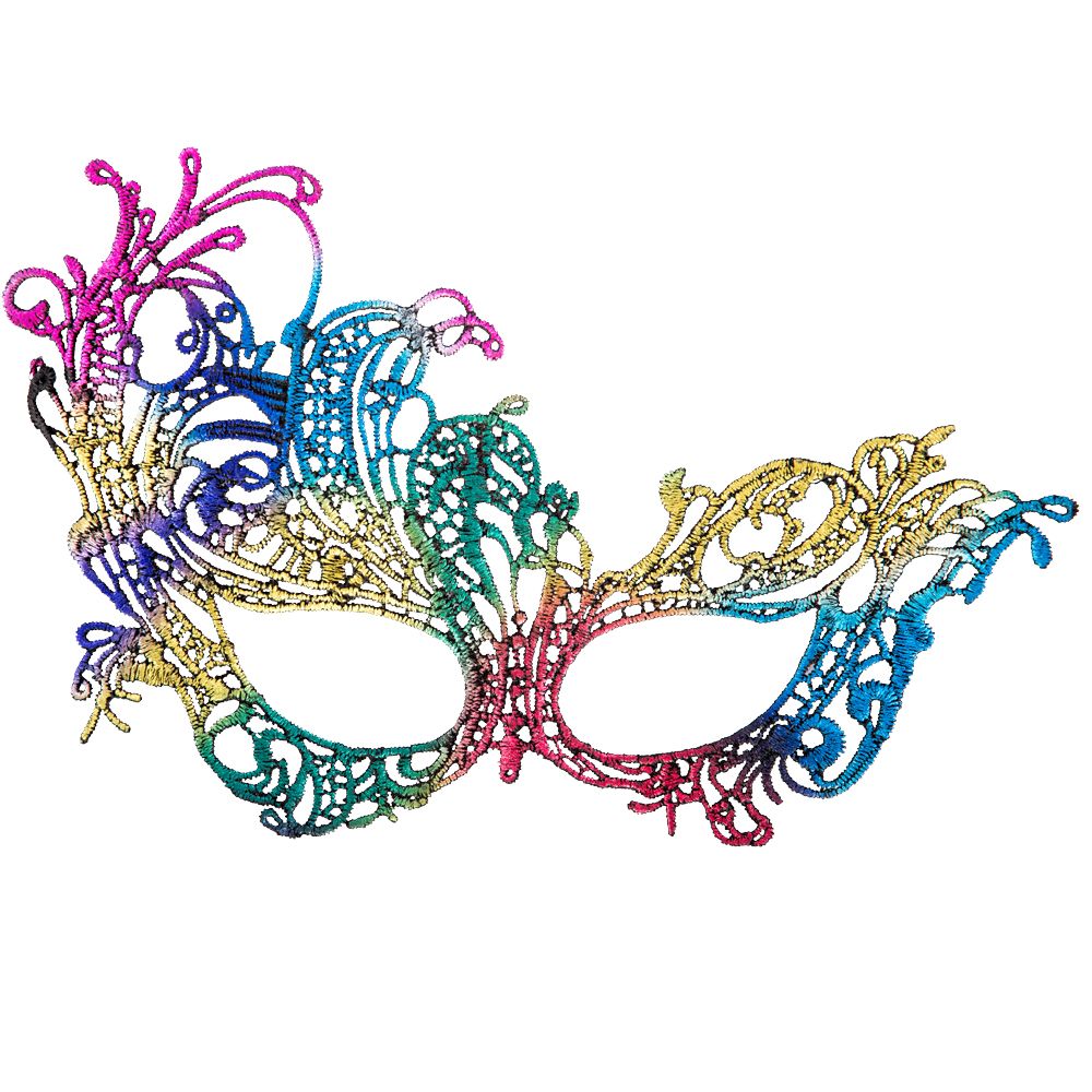 Maschera multicolor in tessuto macramè - 