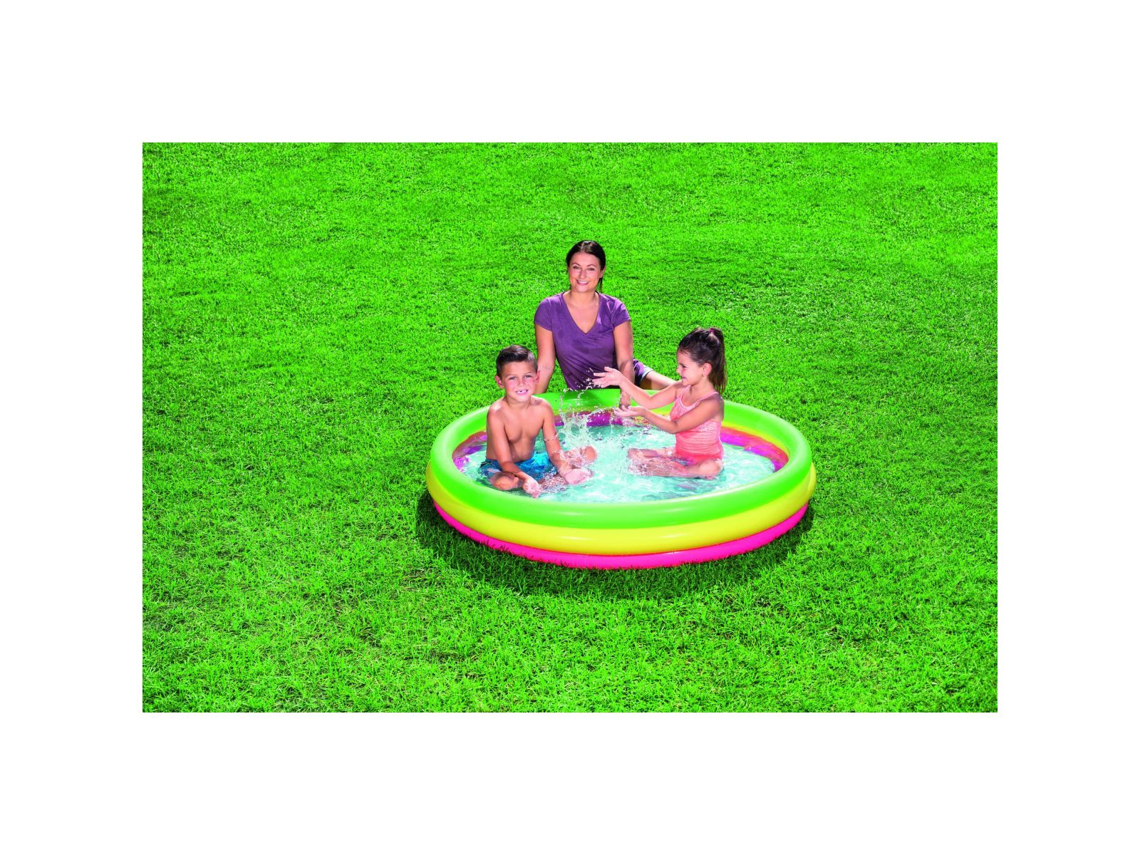 Bestway piscina summer a  3 anelli color con fondo gonfiabile 152x30 cm - Bestway