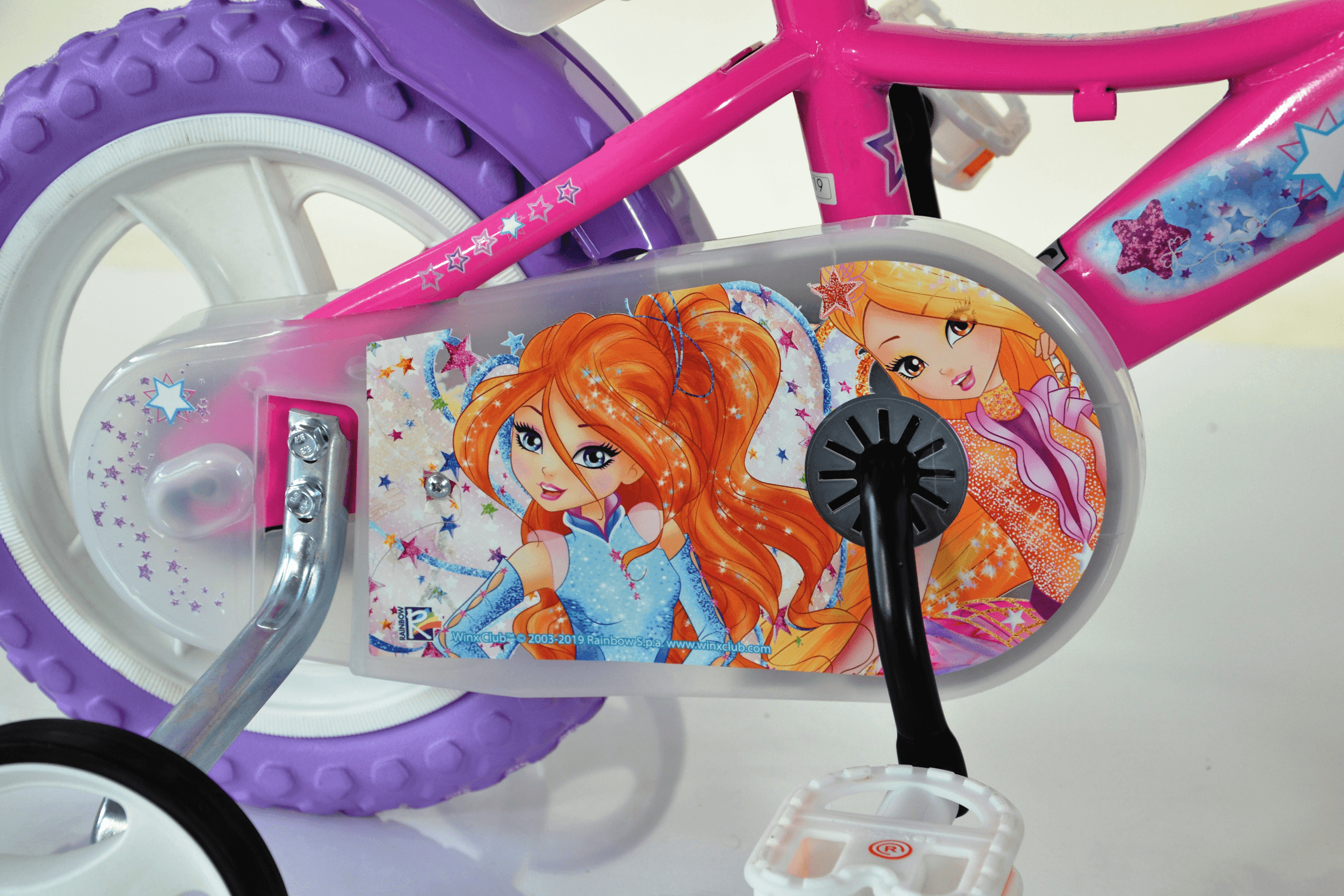 Bicicletta winx 12'' con portabambola, freno e cestino anteriore - adatta per  bambini dai 3-5 anni - WINX