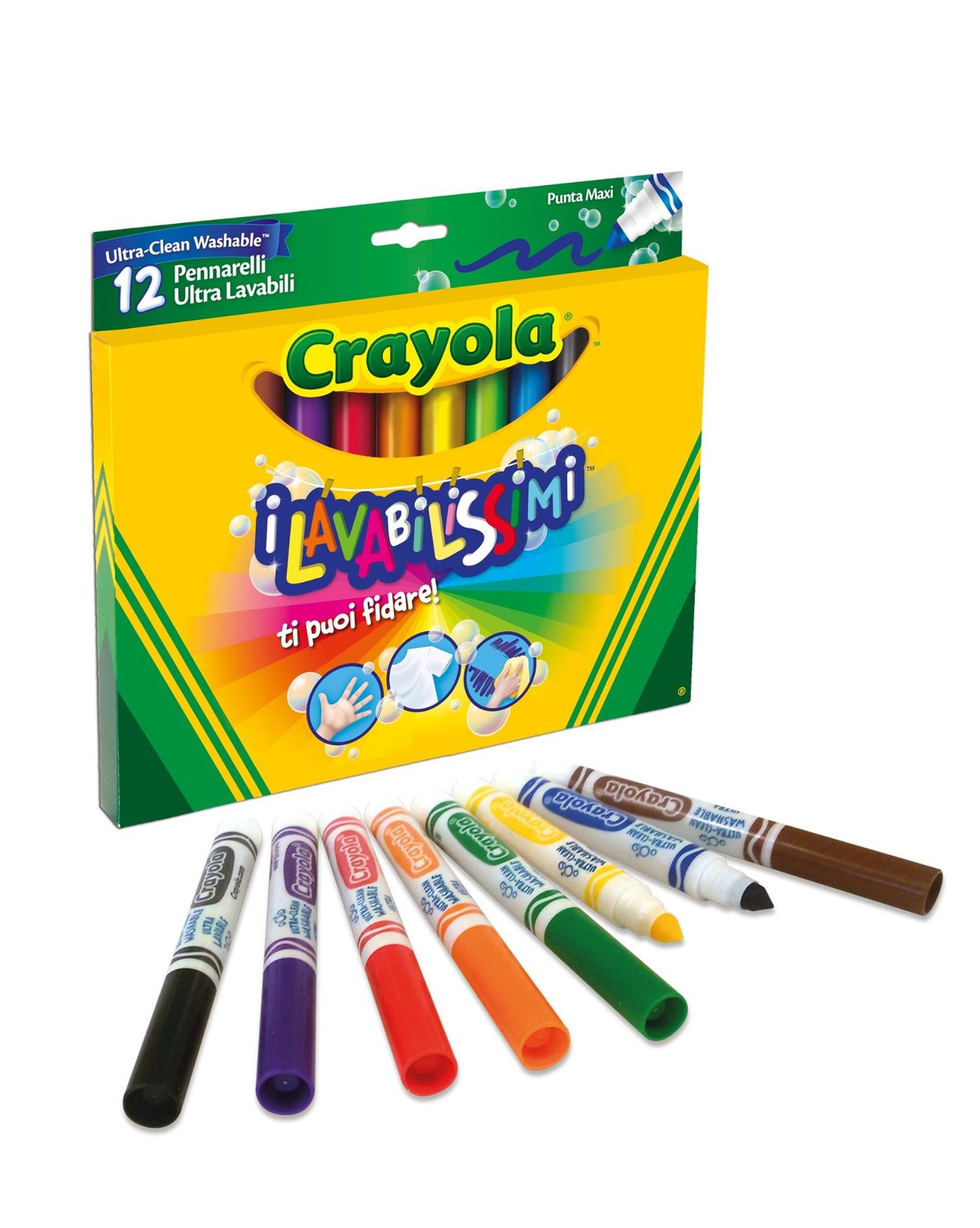 12 colori fibra lavabilissimi - CRAYOLA