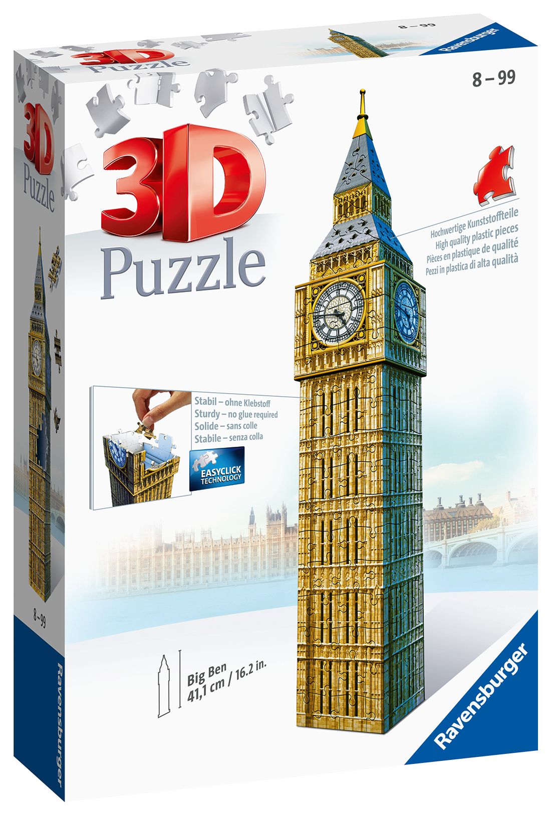 Ravensburger - 3d puzzle big ben, londra, 216 pezzi, 10+ anni - RAVENSBURGER, RAVENSBURGER 3D PUZZLE