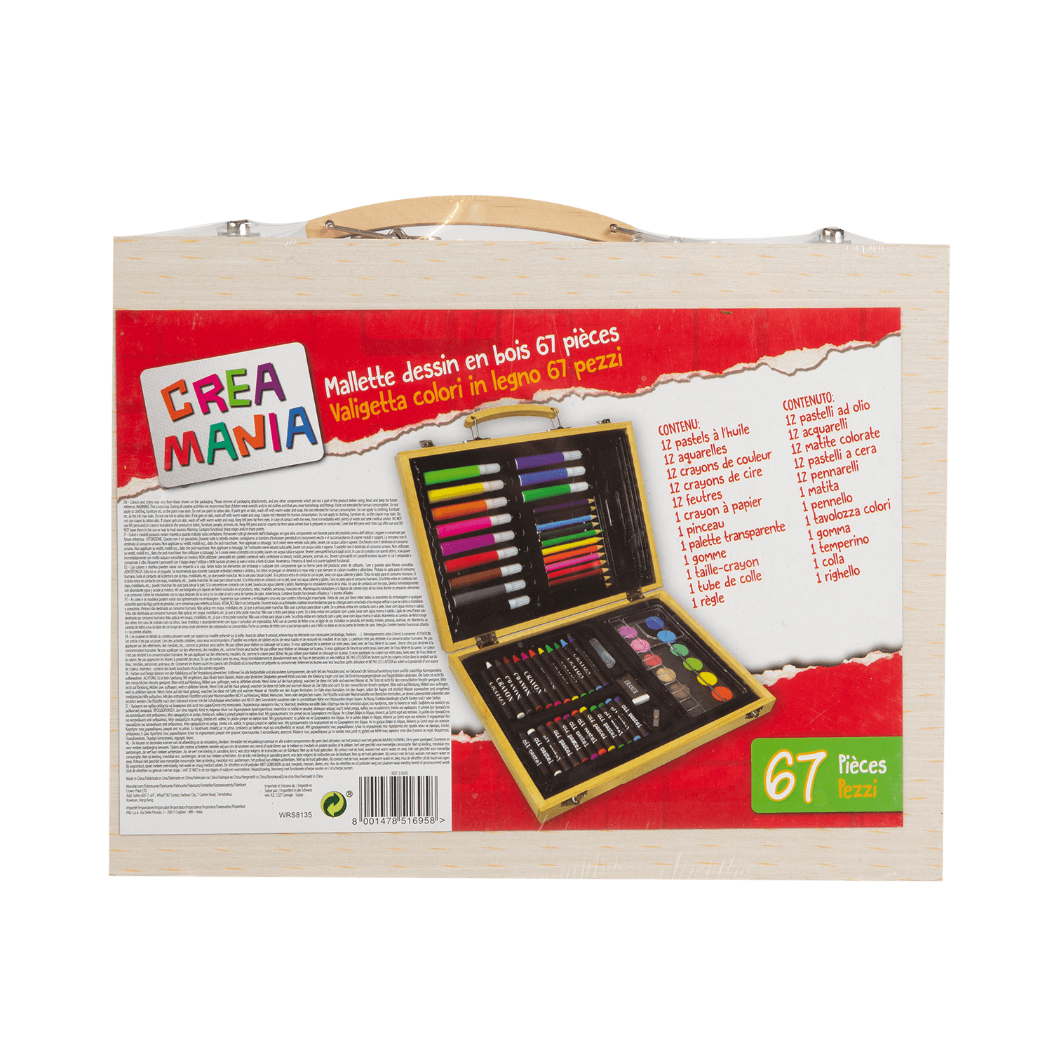 Valigetta in legno 67 pcs - CREA MANIA