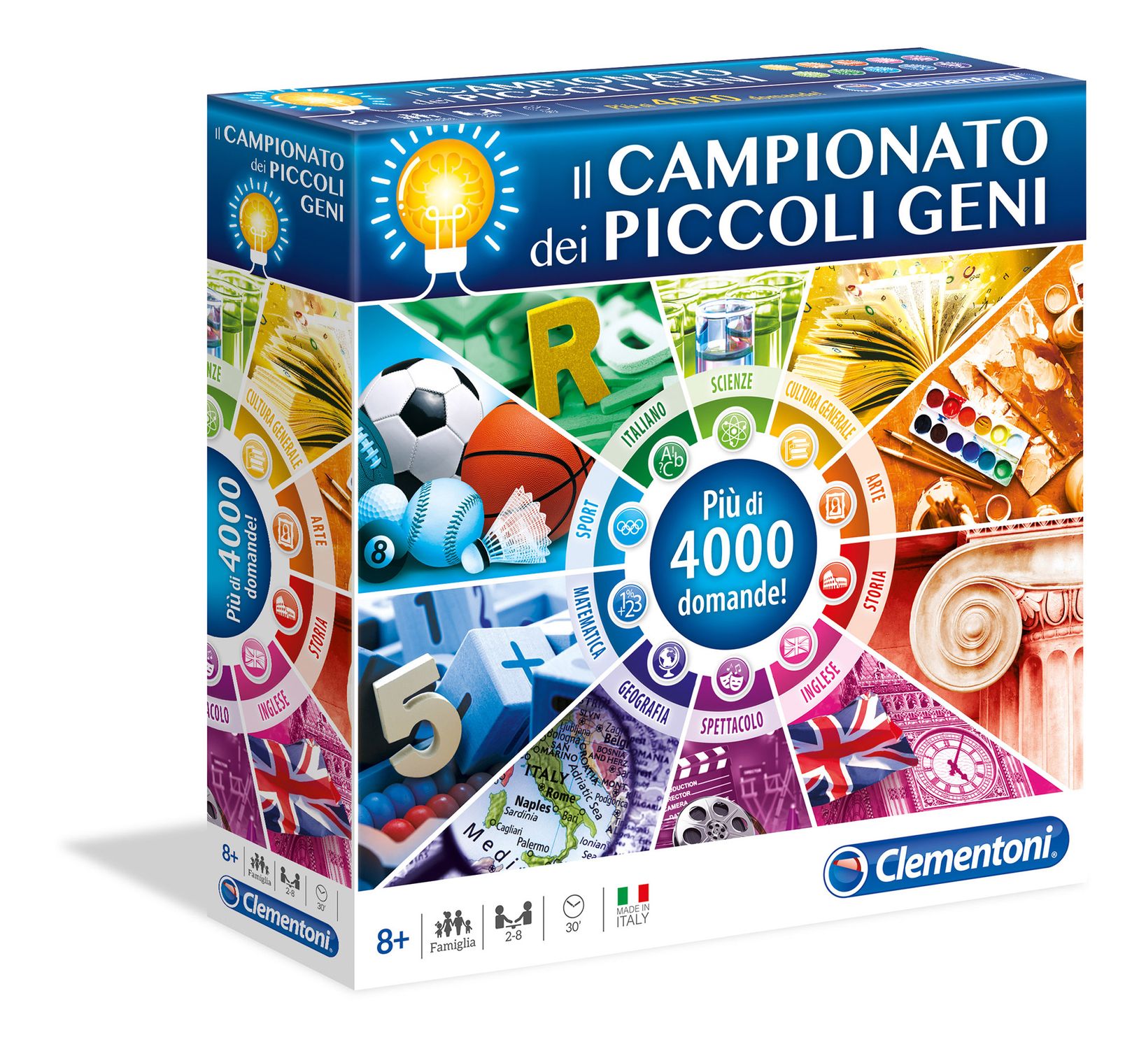 Il campionato dei piccoli geni – il gioco da tavolo educativo per sfide divertenti in famiglia - 8 anni+ - 2-8 giocatori - CLEMENTONI