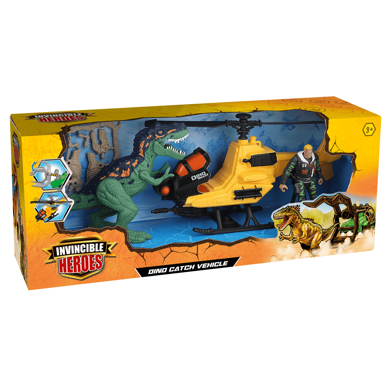Playset dinosauro con veicolo - INVINCIBLE HEROES