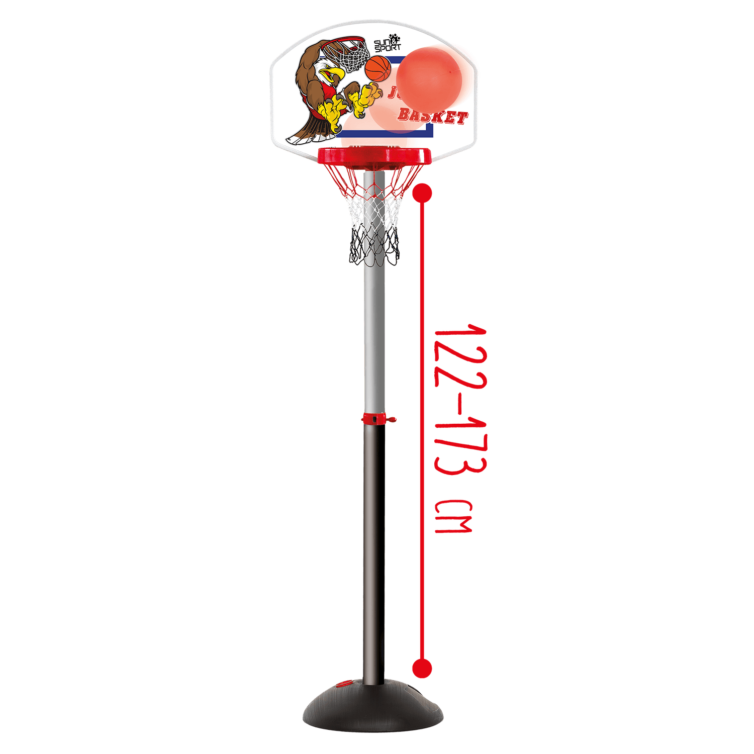 Basket da terra - jungle basket - regolabile in altezza da 122 a 173 cm - SUN&SPORT