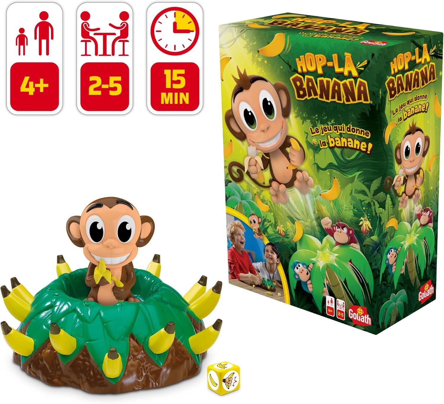 Gioco di società hop-la-banana - goliath - 2-5 giocatori - per bambini dai 4 anni in su - GOLIATH
