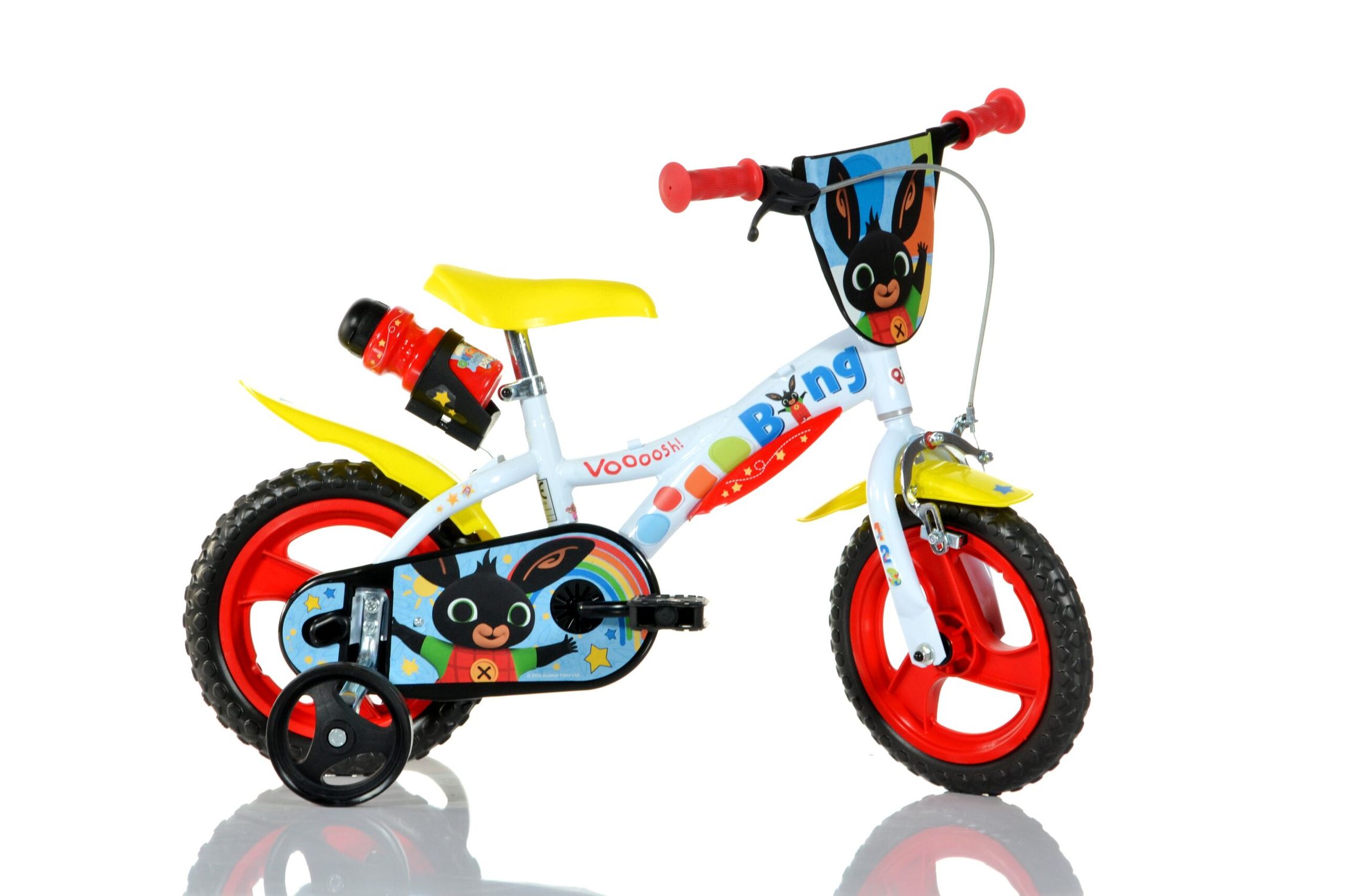Bicicletta per bambini 12" bing - telaio in acciaio, ruote in gomma gonfiabili, stabilizzatori di serie e freno anteriore - ideale per bambini di altezza 87-100cm, 3-5 anni - BING