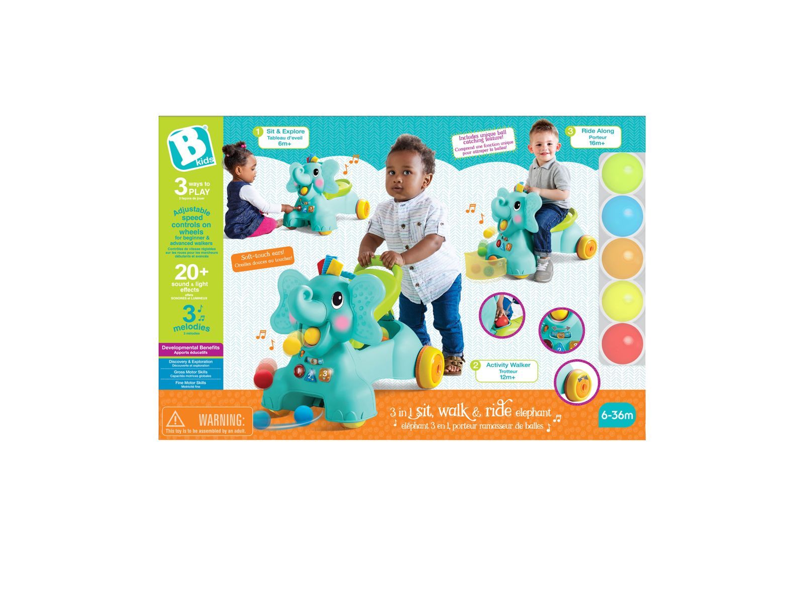 Elefante ride-on 3 in 1 - B-KIDS