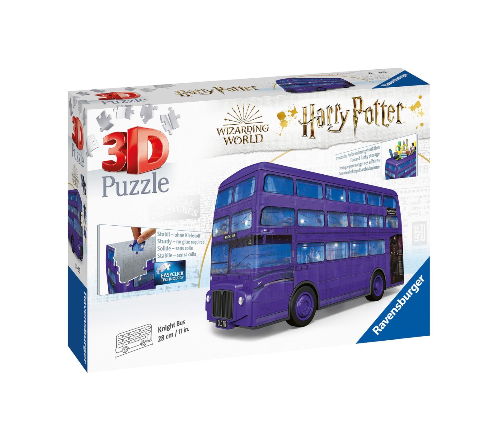 Ravensburger - 3d puzzle nottetempo, bus harry potter, 216 pezzi, 8+ anni - Harry Potter, RAVENSBURGER, RAVENSBURGER 3D PUZZLE