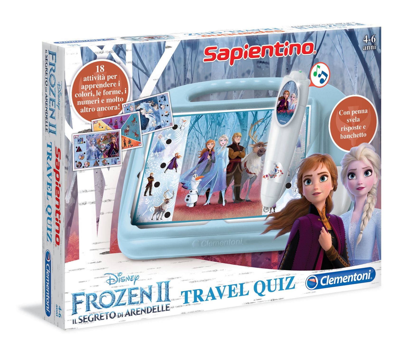 Clementoni  - 16186 - sapientino travel quiz disney frozen 2 - CLEMENTONI, DISNEY PRINCESS, Disney, Frozen