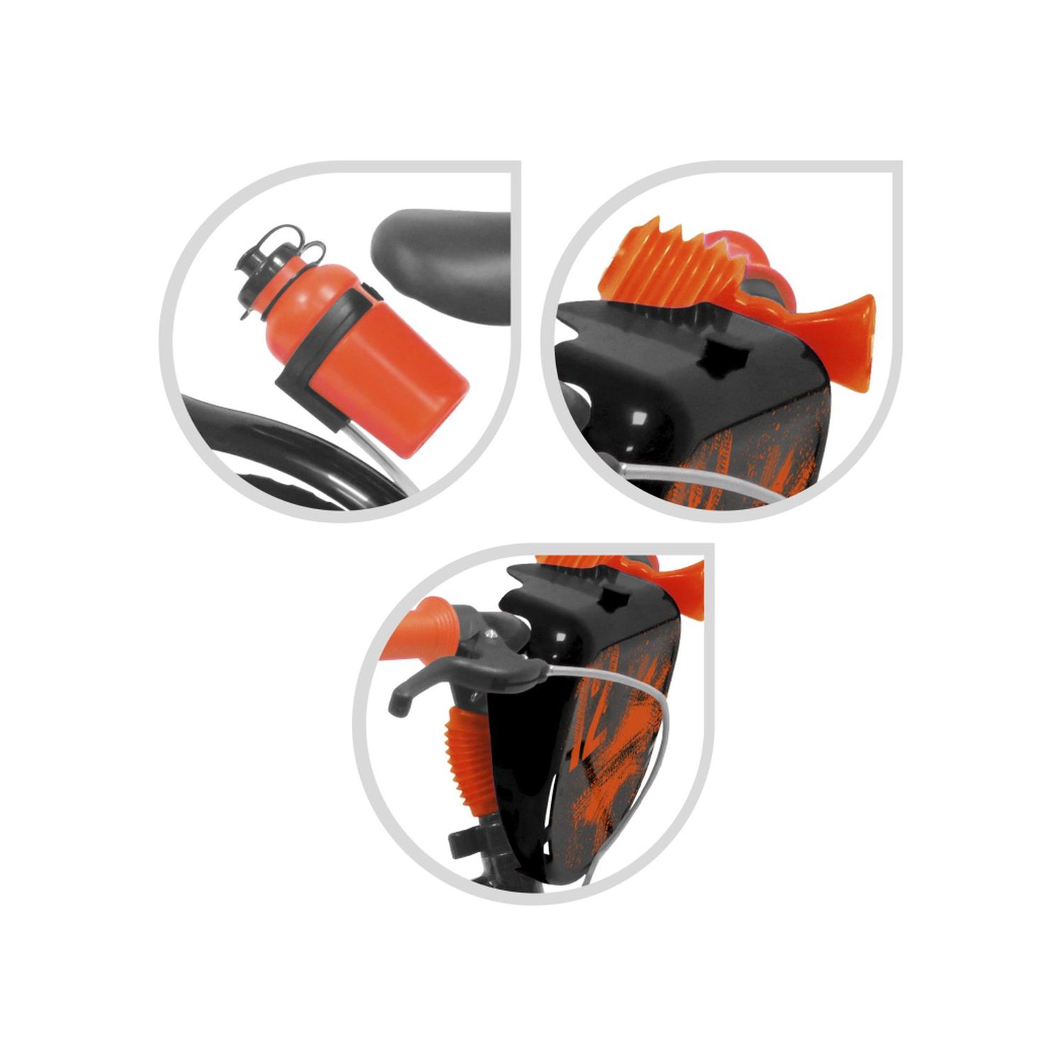 Bicicletta 12" - arancione - freno caliper frontale - borraccia e mascherina frontale incluse - adatta per  bambini dai 3-5 anni - SUN&SPORT