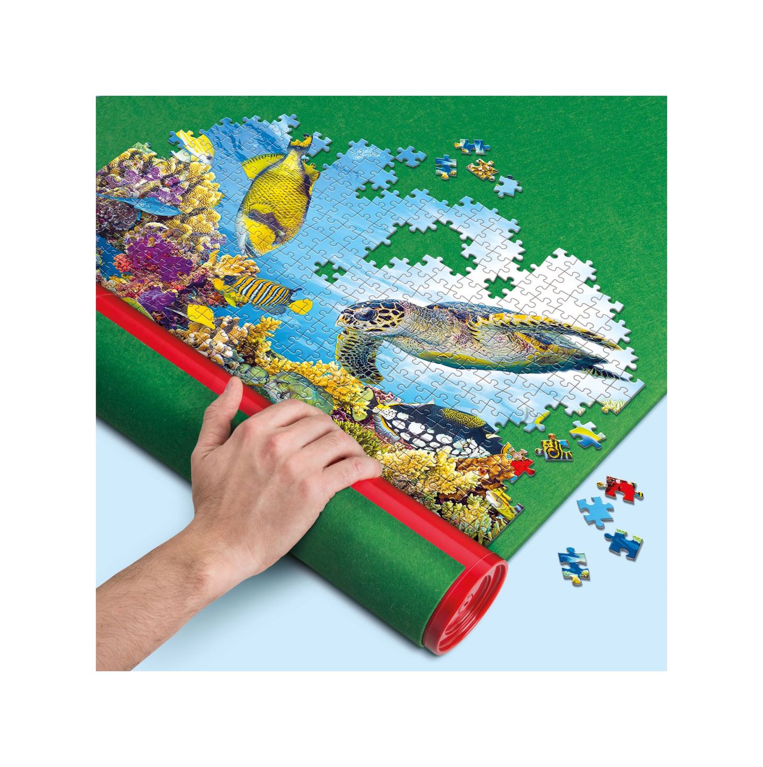 Clementoni - 30229 - accessori puzzle - rullo portapuzzle e tappeto - CLEMENTONI