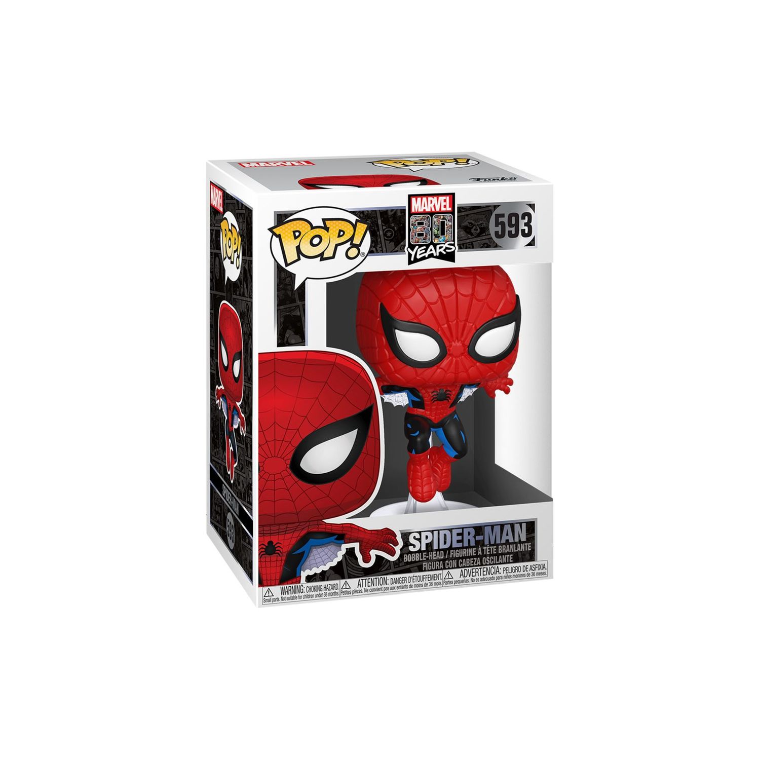 Funko pop marvel: 80esimo - prima comparsa spider-man - 