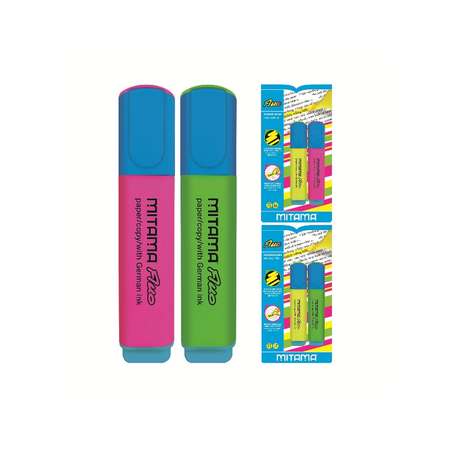 Evidenziatore mitama super fluo colori assortiti pz. 2 - MITAMA