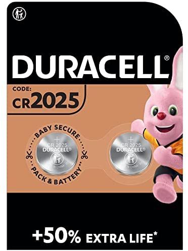 Duracell 2025 - batteria bottone al litio 3v, con tecnologia baby secure - DURACELL