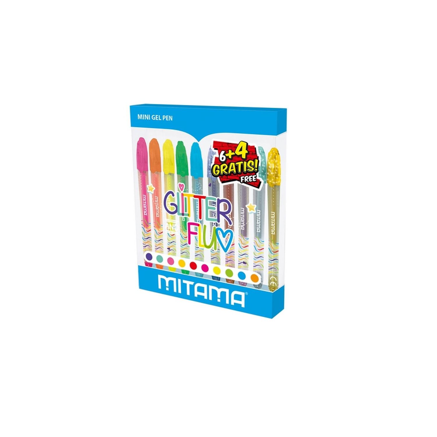 Penne mini gel glitter e fluo mitama pz 10 - MITAMA