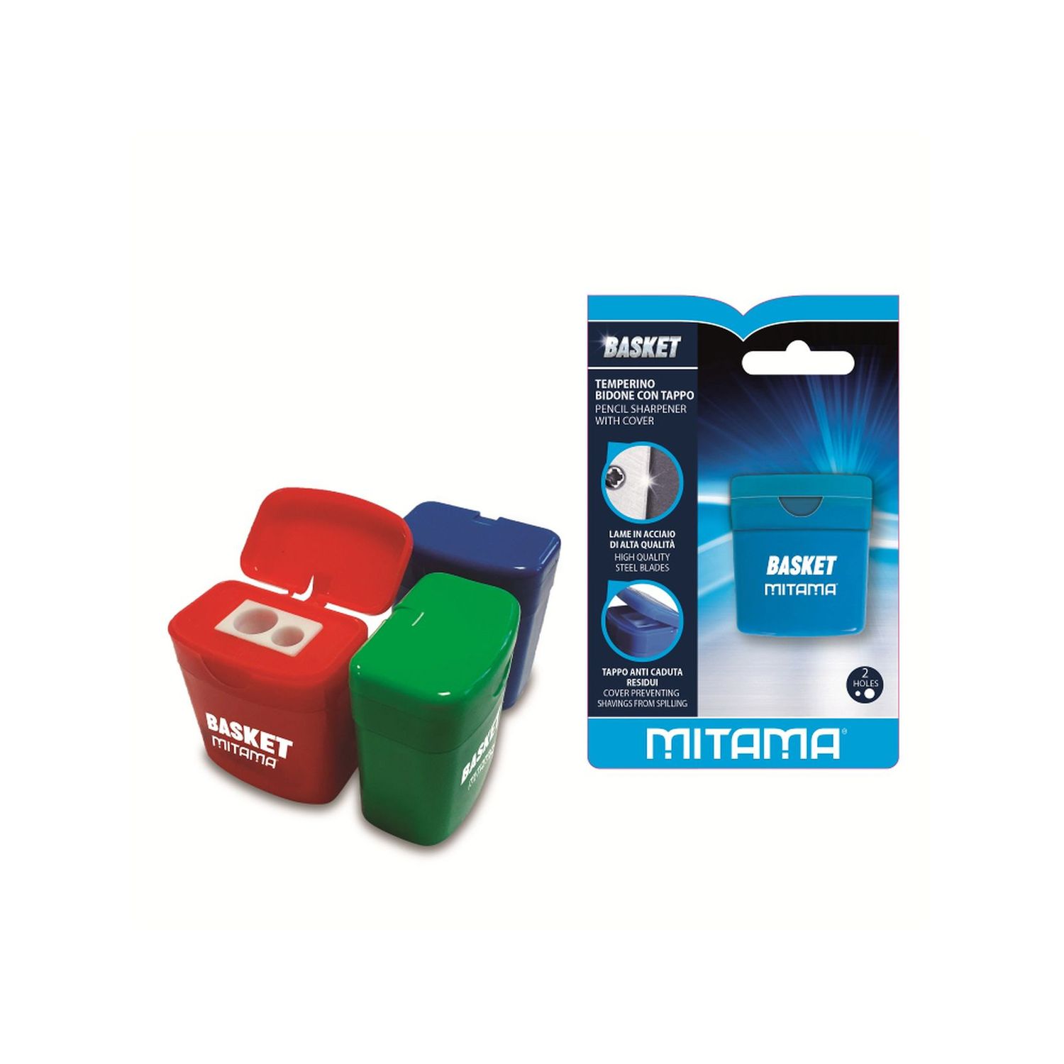 Temperino bidone mitama plastica colorata - 