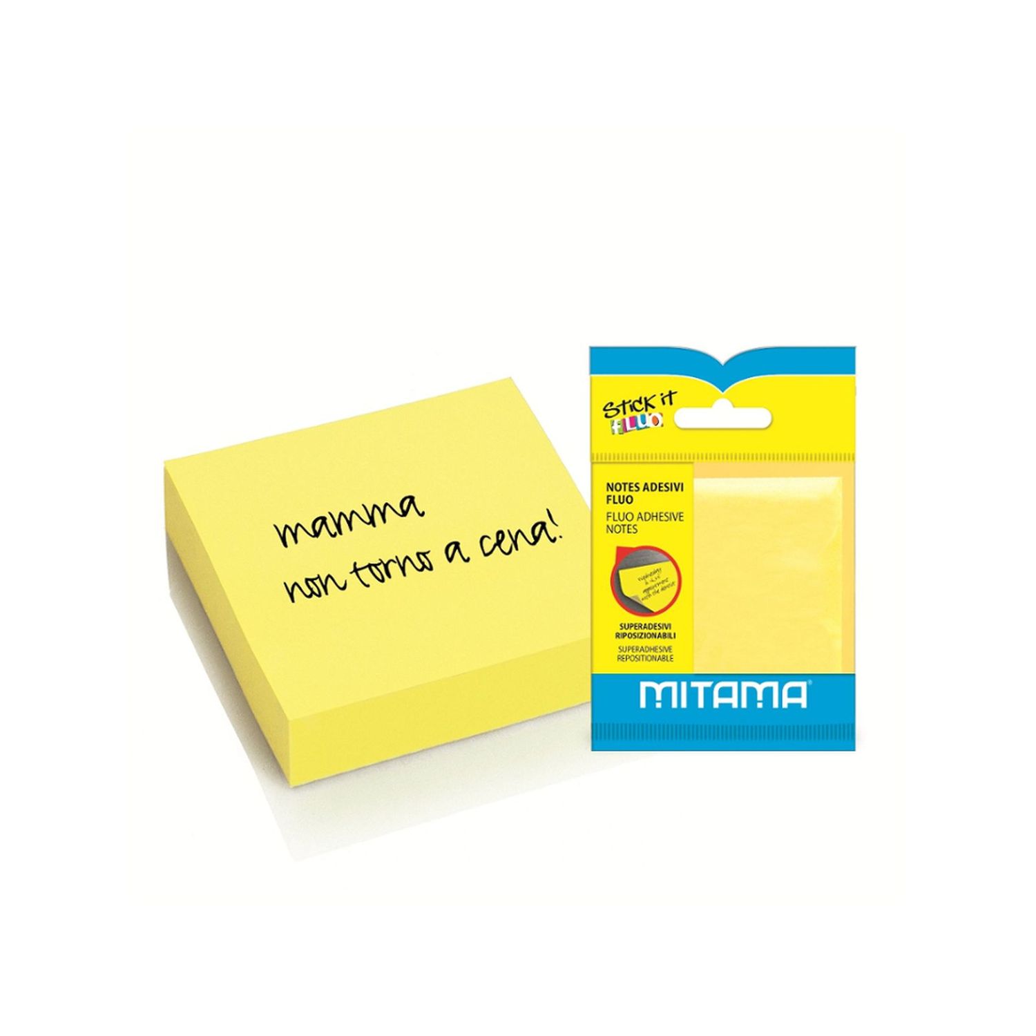 Blocco fogli adesivi mitama giallo fluo - MITAMA