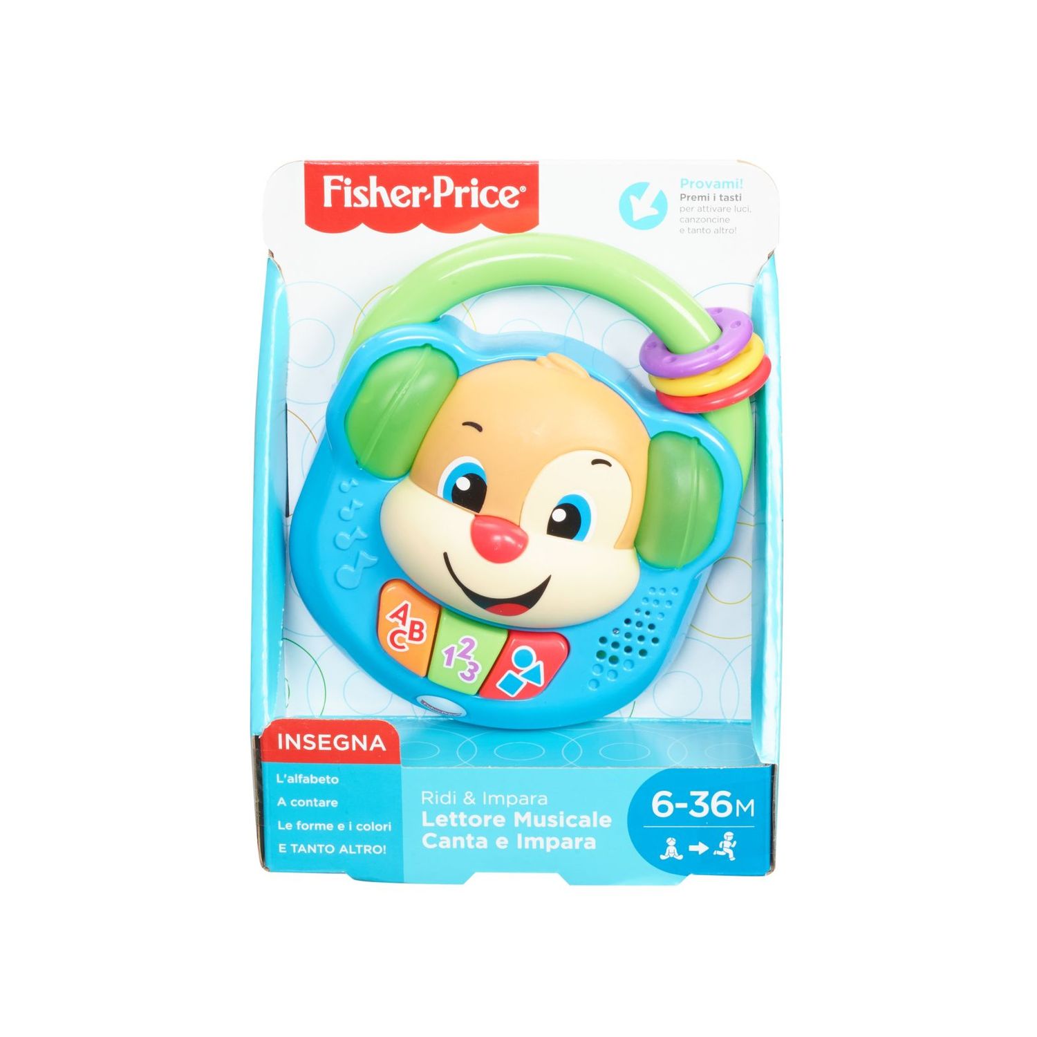 Fisher-price, lettore musicale canta e impara, giocattolo elettronico ridi impara 6-36 mesi - FISHER-PRICE