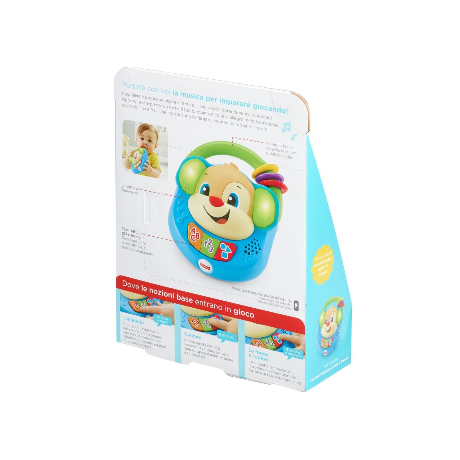 Fisher-price, lettore musicale canta e impara, giocattolo elettronico ridi impara 6-36 mesi - FISHER-PRICE