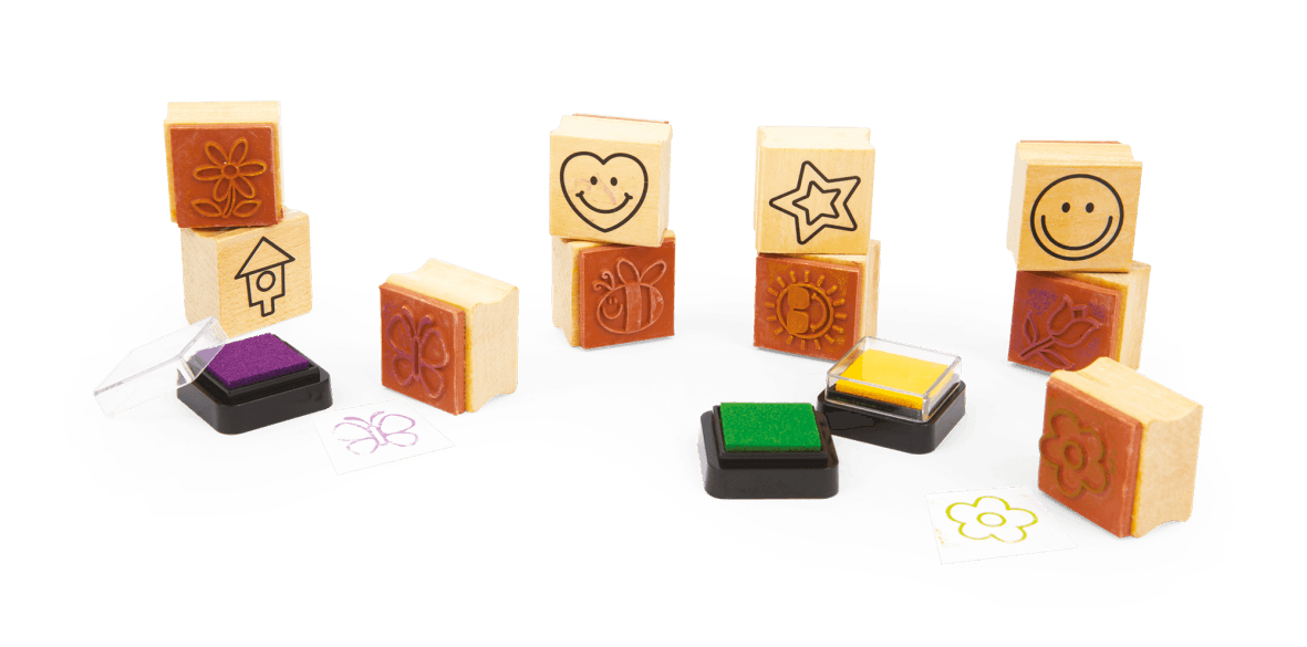 Set timbrini in legno - wooden stamps - CREA MANIA
