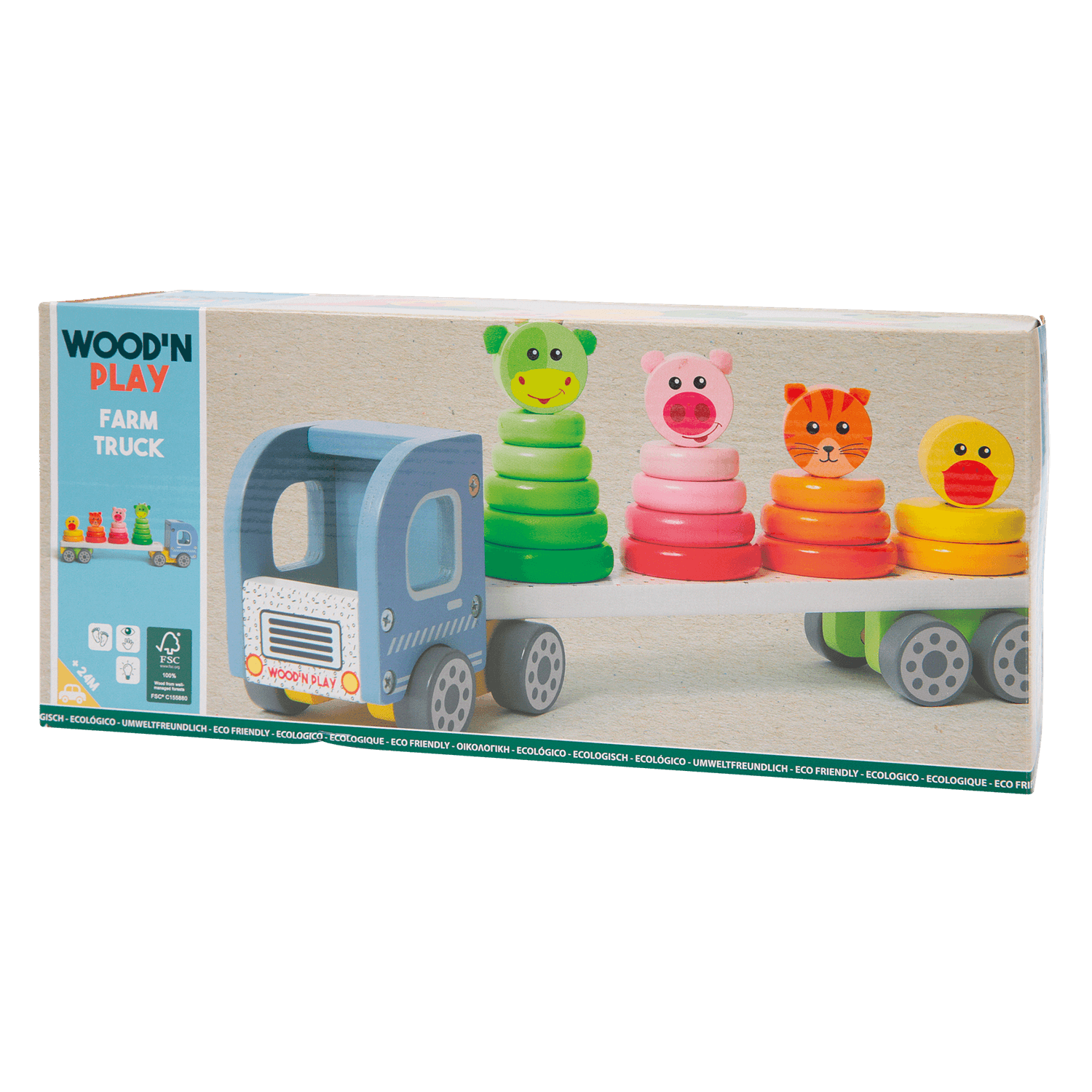 Camion con animali da impilare - WOOD 'N' PLAY