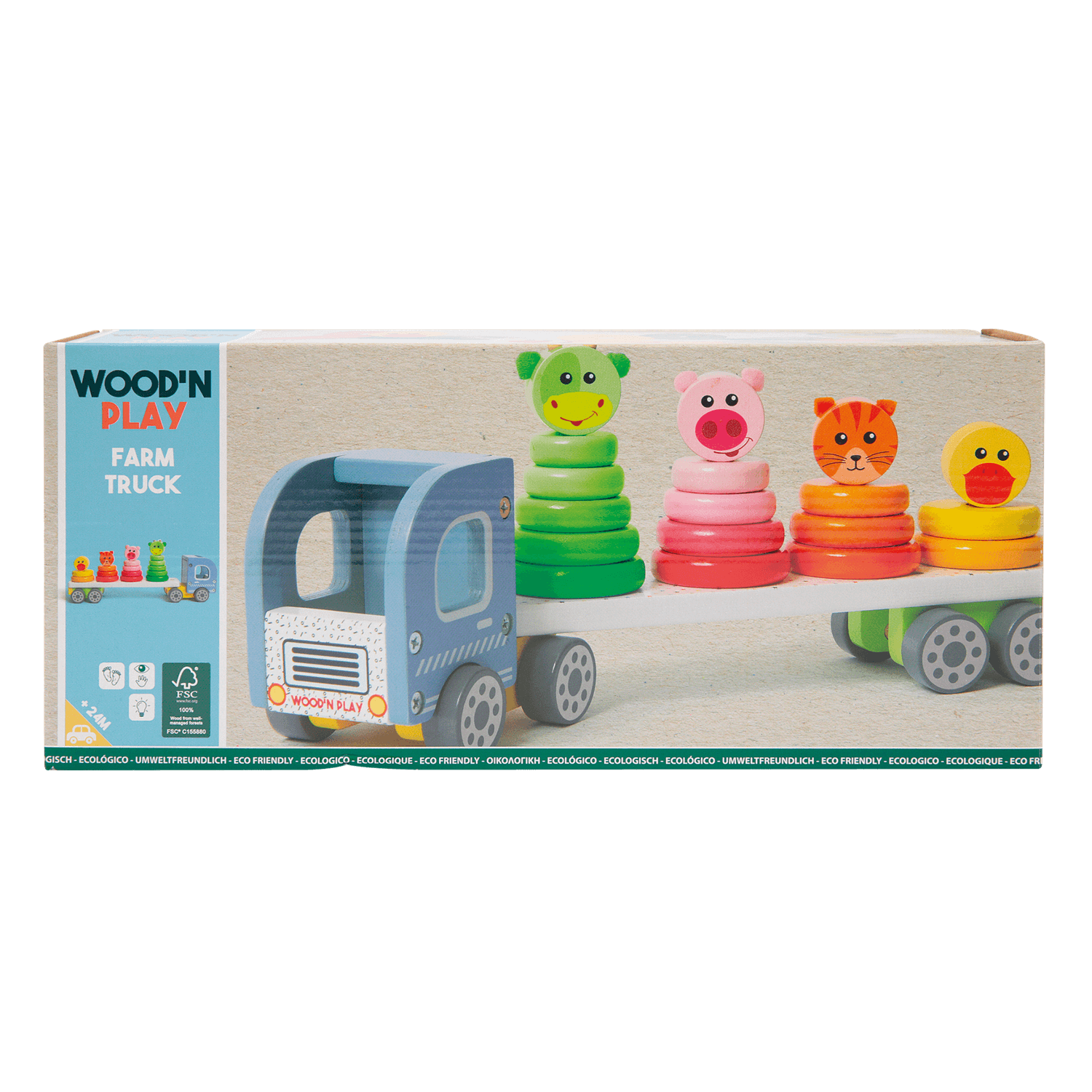 Camion con animali da impilare - WOOD 'N' PLAY