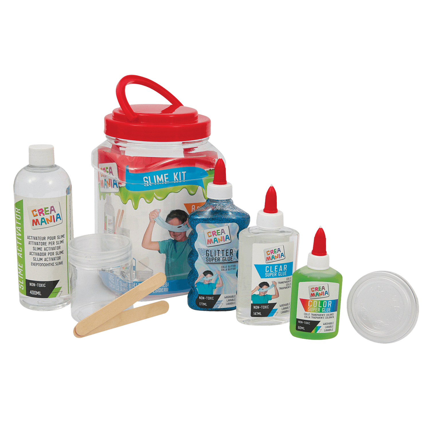 Slime kit - blu/verde - CREA MANIA