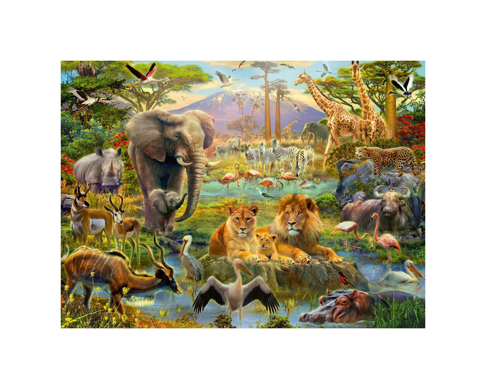 Ravensburger puzzle 200 pezzi xxl - animali della savana - RAVENSBURGER