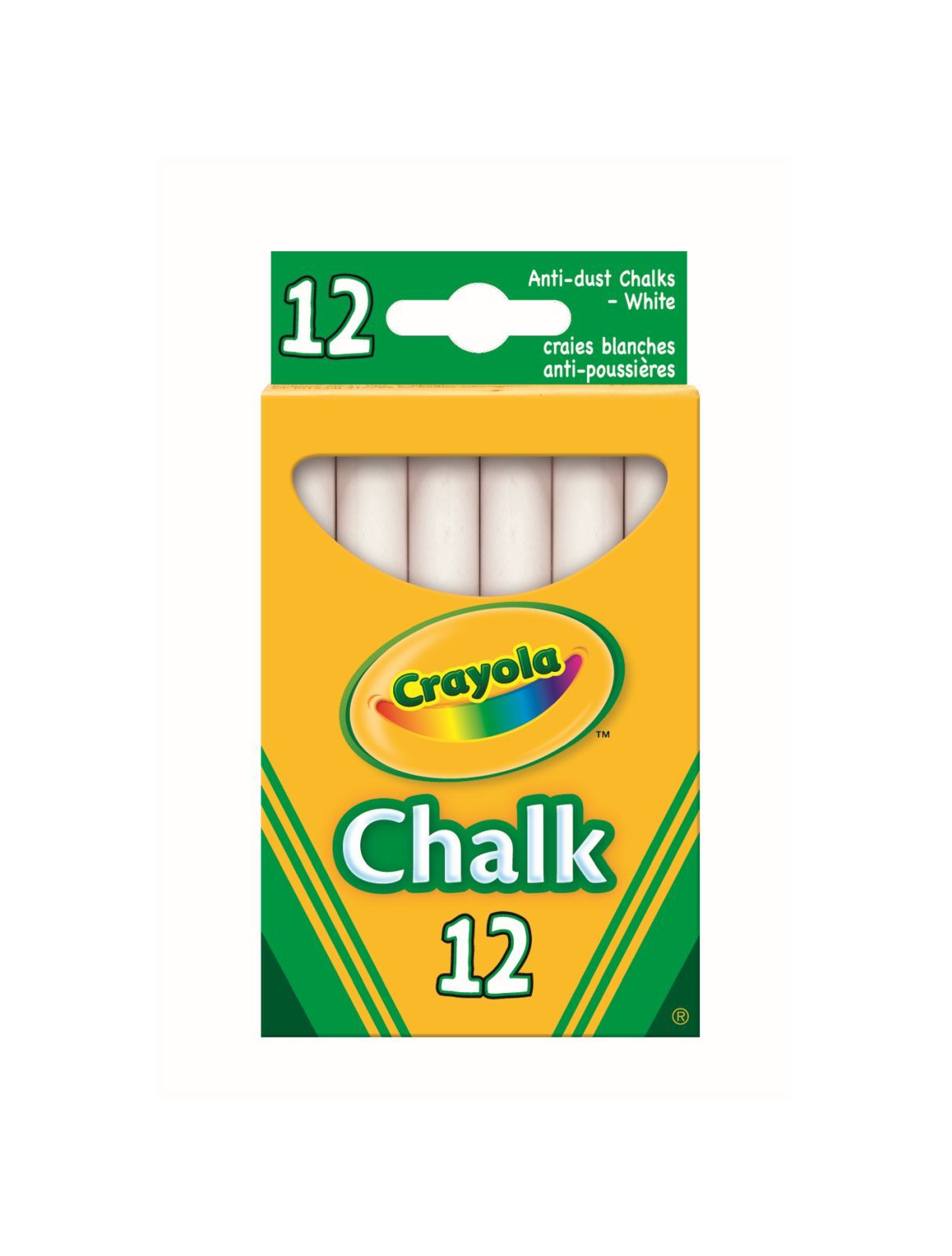 Crayola - 12 gessi bianchi antipolvere - CRAYOLA