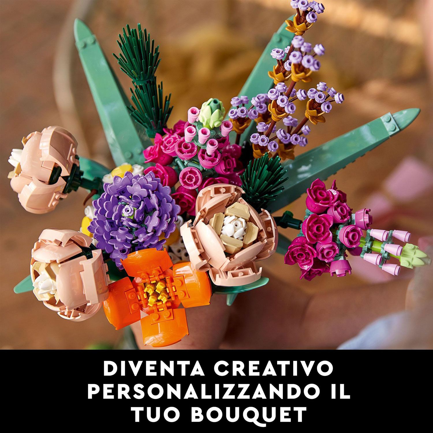 Lego icons 10280 bouquet di fiori, piante artificiali, costruzione in mattoncini, decorazioni casa, hobby creativi per adulti - LEGO ICONS BOTANICAL, Lego, LEGO ICONS