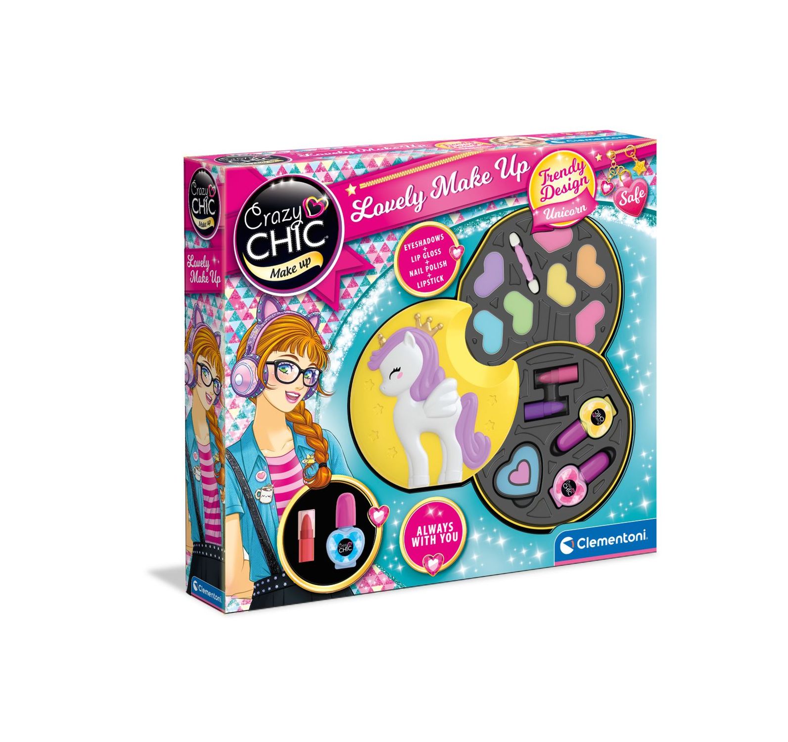 Clementoni - 18643 - lovely make up - unicorno - CLEMENTONI, CRAZY CHIC