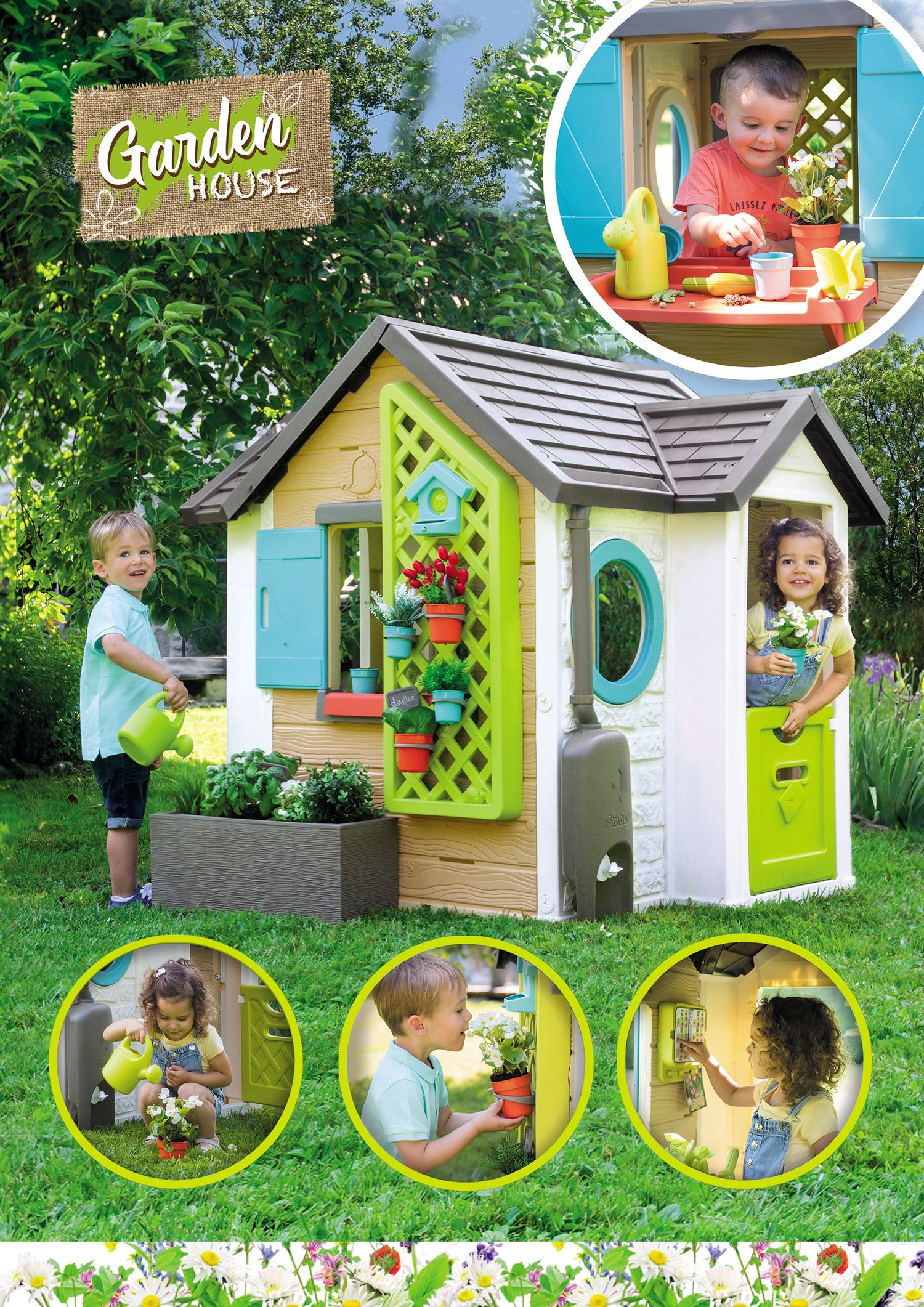 Smoby - garden house con accessori per il giardinaggio, 7600810405 - SMOBY