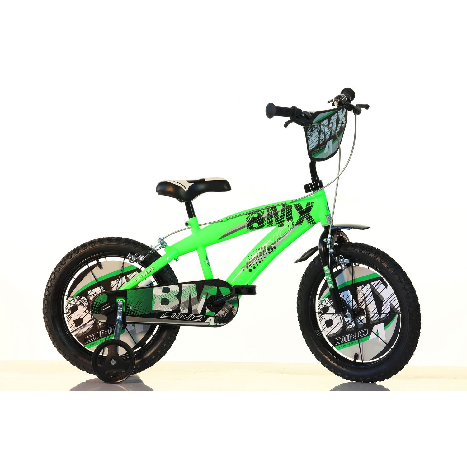Bicicletta bmx per bambini da 14 pollici con freno anteriore, ruote in composto e gomme eva, pignone fisso posteriore - adatta per bambini dai 5-7 anni - DINO BIKES