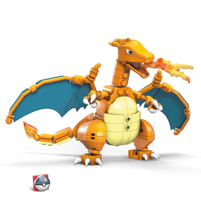 Mega construx- pokémon charizard da costruire con più di 200 mattoncini e ali snodabili, 6+anni - MEGA BLOKS, POKEMON